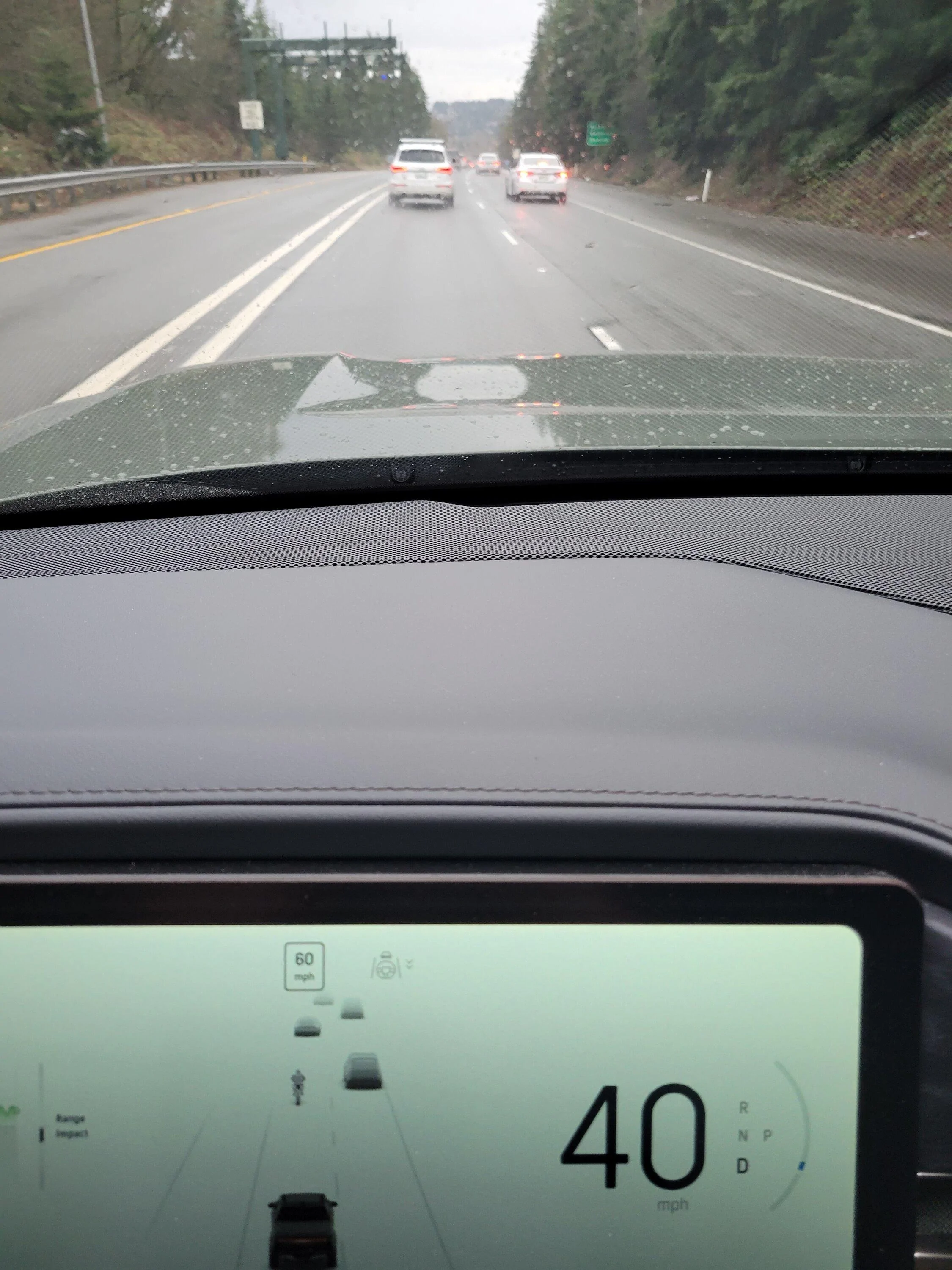 Rivian R1T R1S ACC detects phantom cars when passing large vehicles 20230109_154910