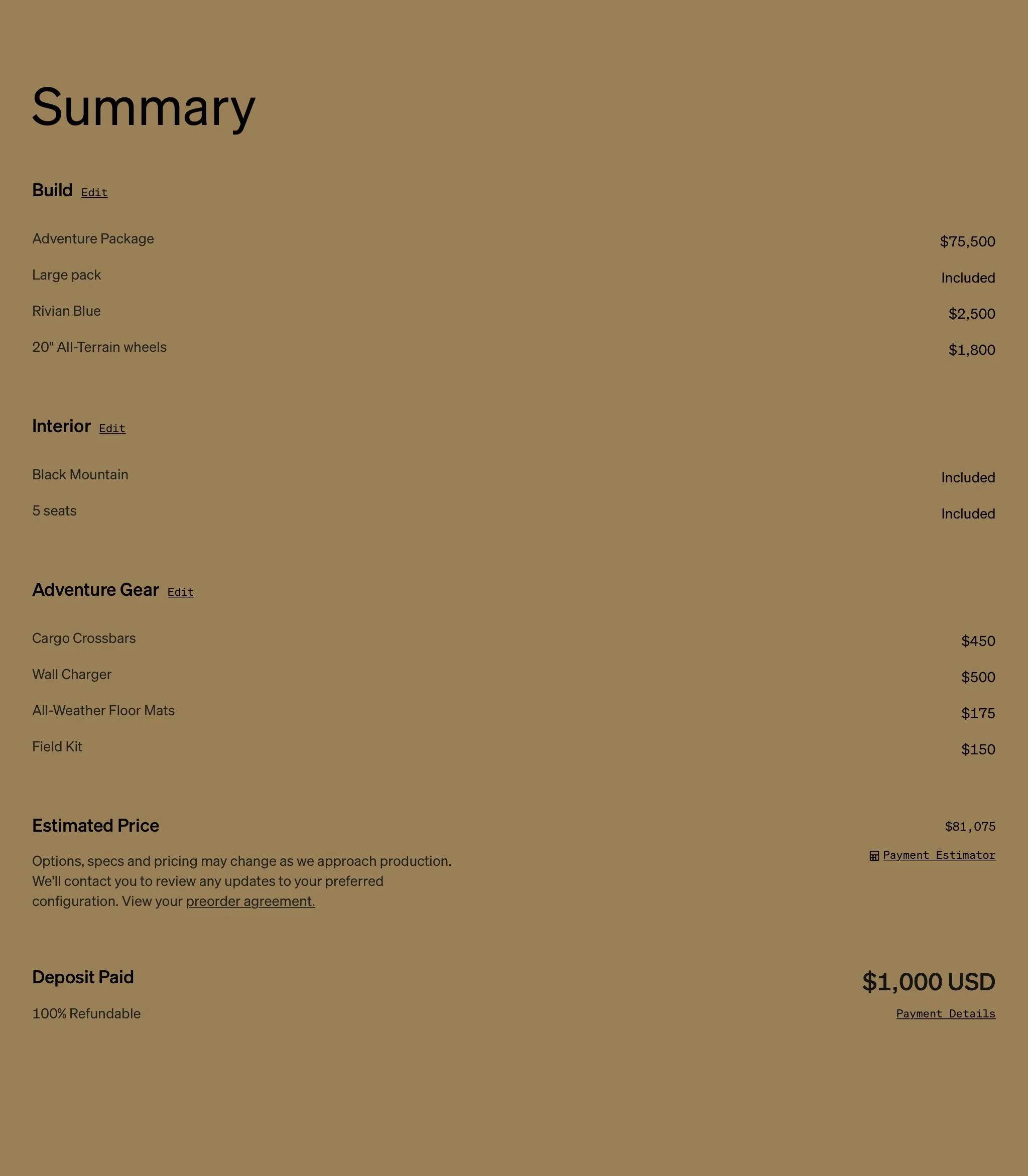 Rivian R1T R1S Gear Shop Pricing Just Updated to Match Pre-order IMG_0148