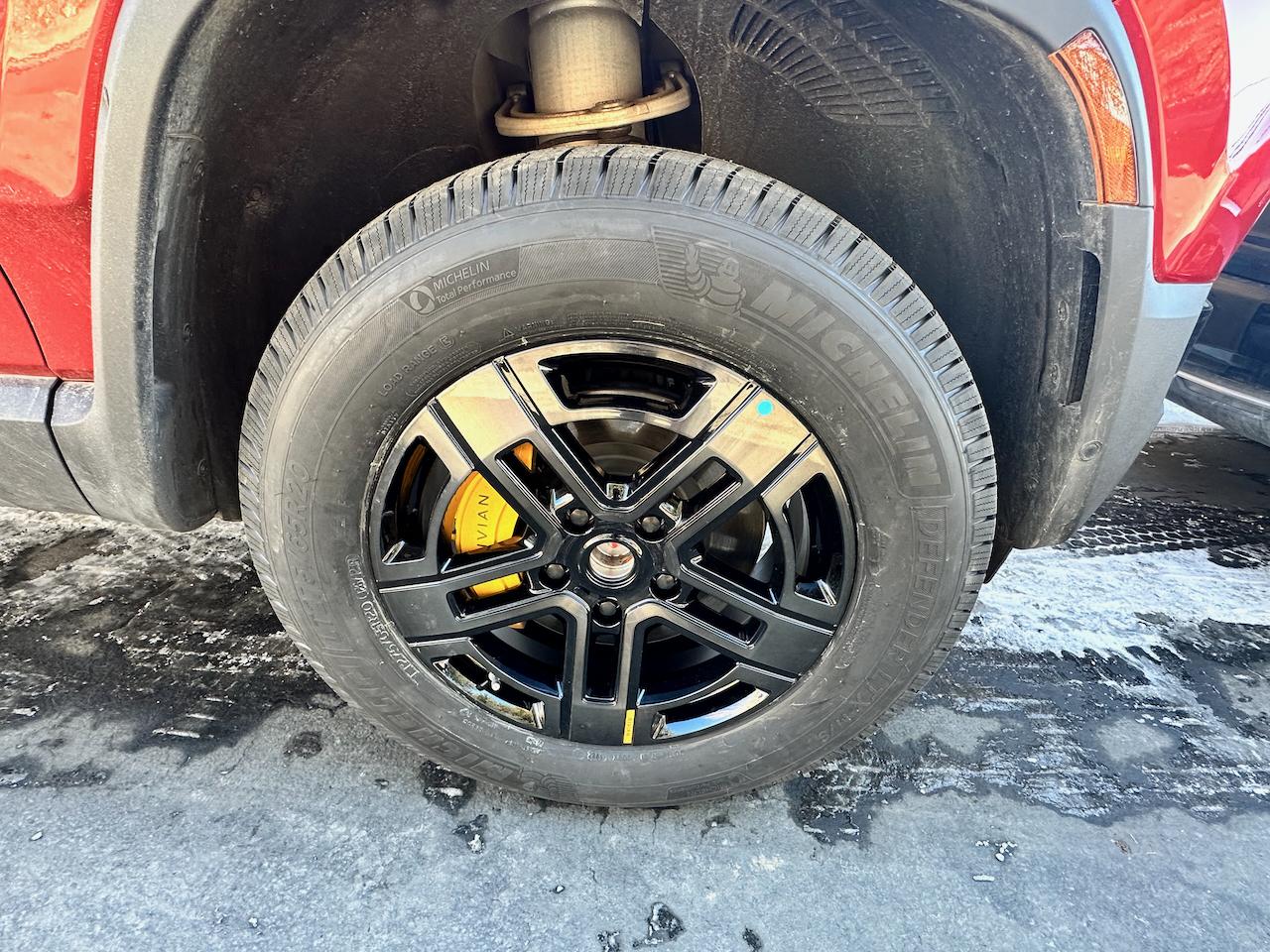 Rivian R1T R1S Michelin Defender tires installed on 20" wheels defenders