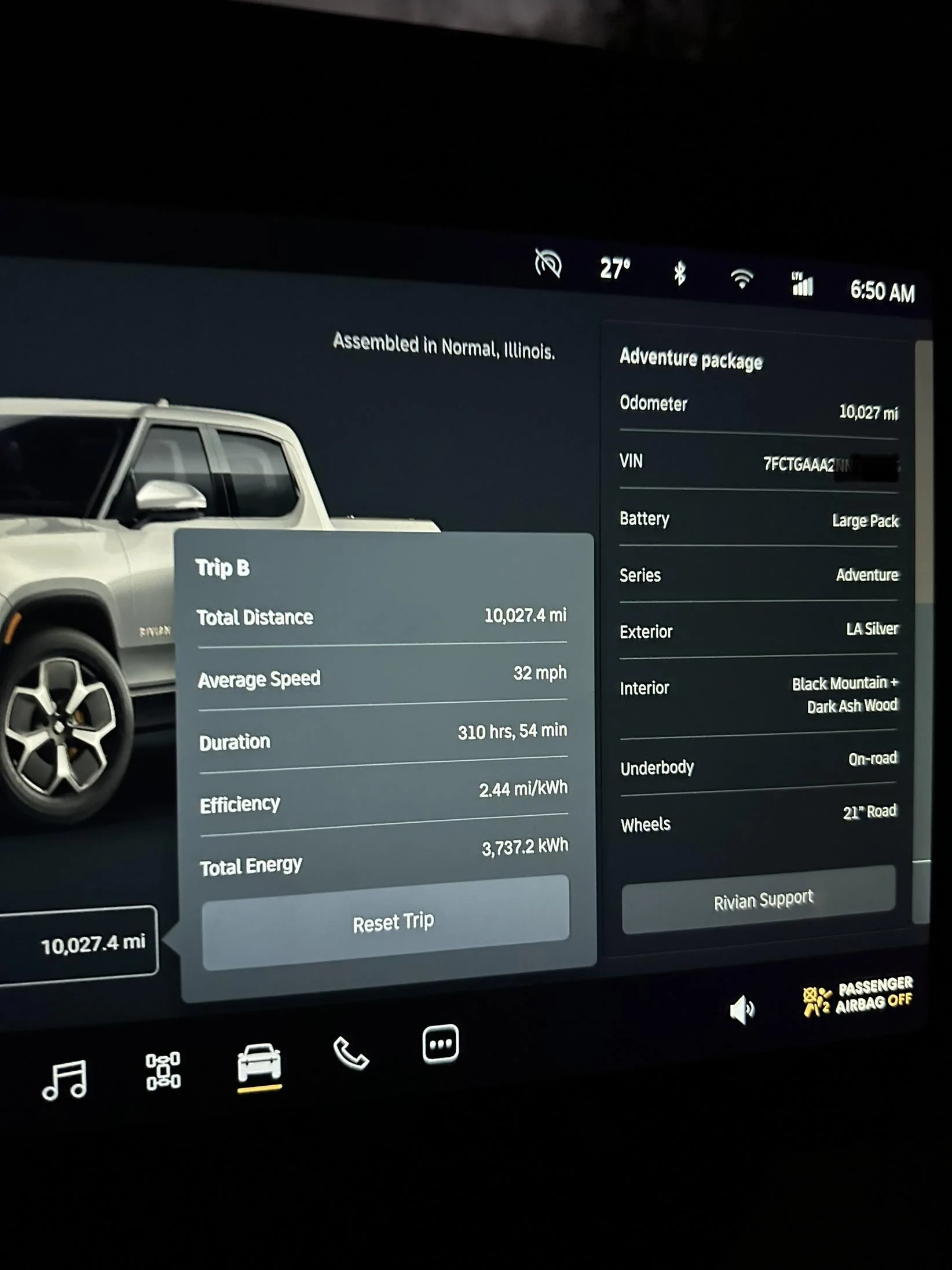Rivian R1T R1S Just passed 10k miles. 2.44m/KWh consumption so far (on 21" wheels) DB6E045F-910A-4FDA-ABEF-E9D1C05EE138