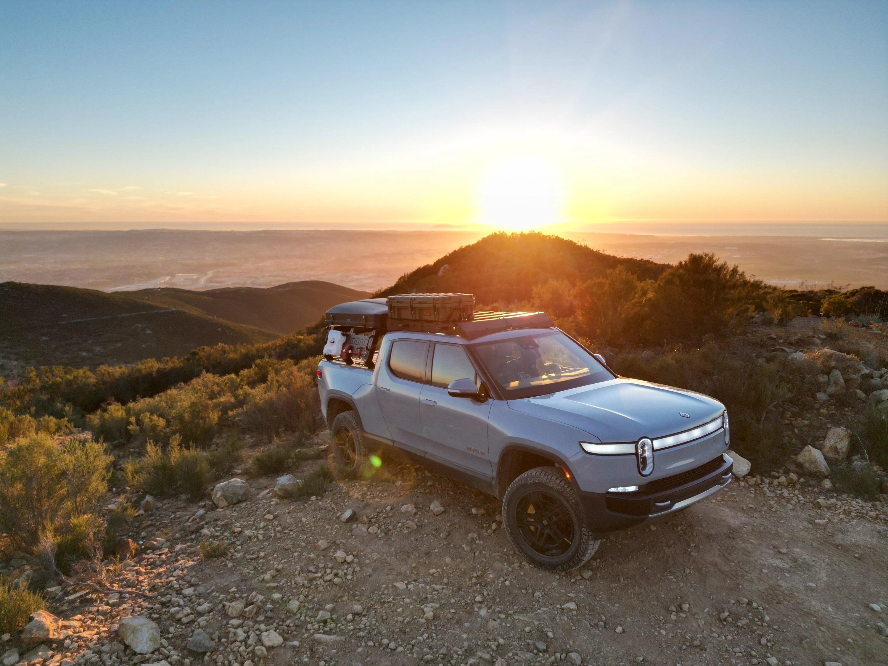 Rivian R1T R1S Overland Ruff Rax Roof Rack installed on R1T DJI_0080