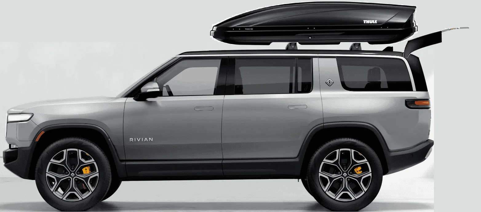 Rivian R1T R1S Rivian R1S gets Thule Motion XT XXl Roof Box installed 85B89B94-6AA3-4ADF-B51C-662B817BC80E