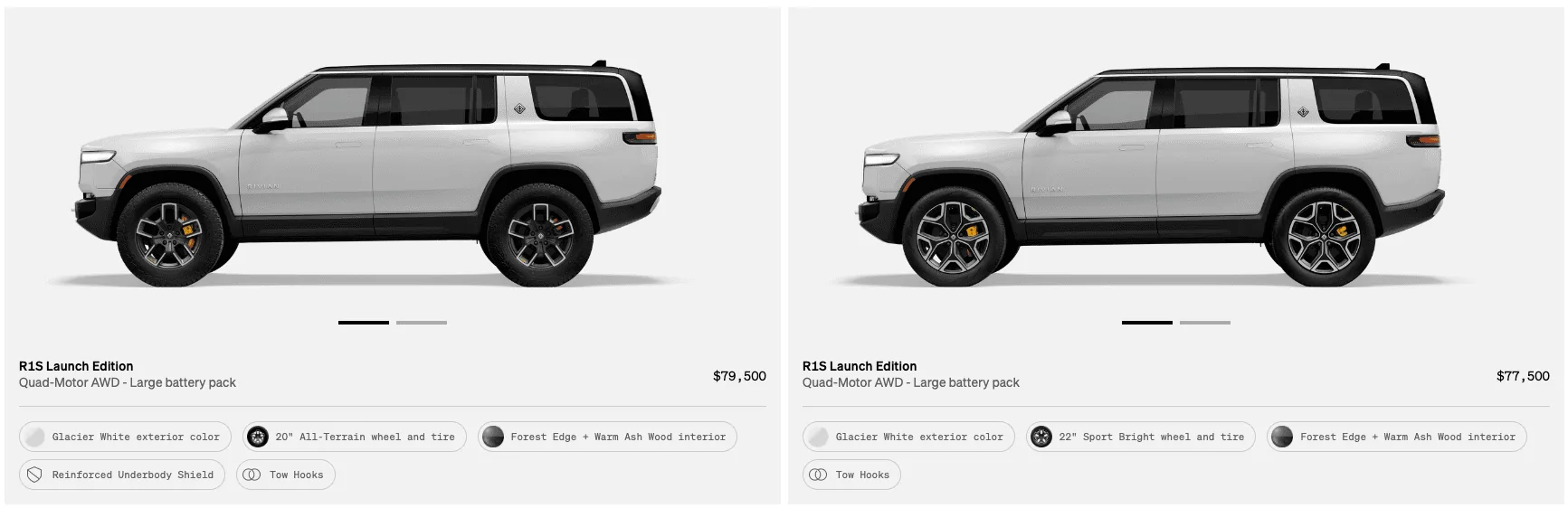 Rivian R1T R1S R1S Shop access live with lots of inventory! Screenshot 2023-01-30 at 9.57.37 AM