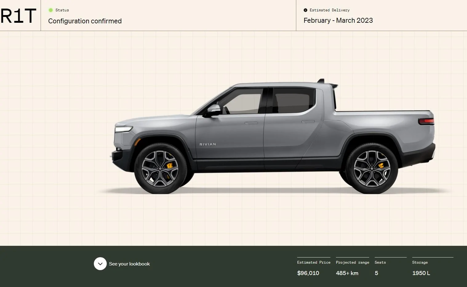 Rivian R1T R1S Canadian delivery timeframe r1t