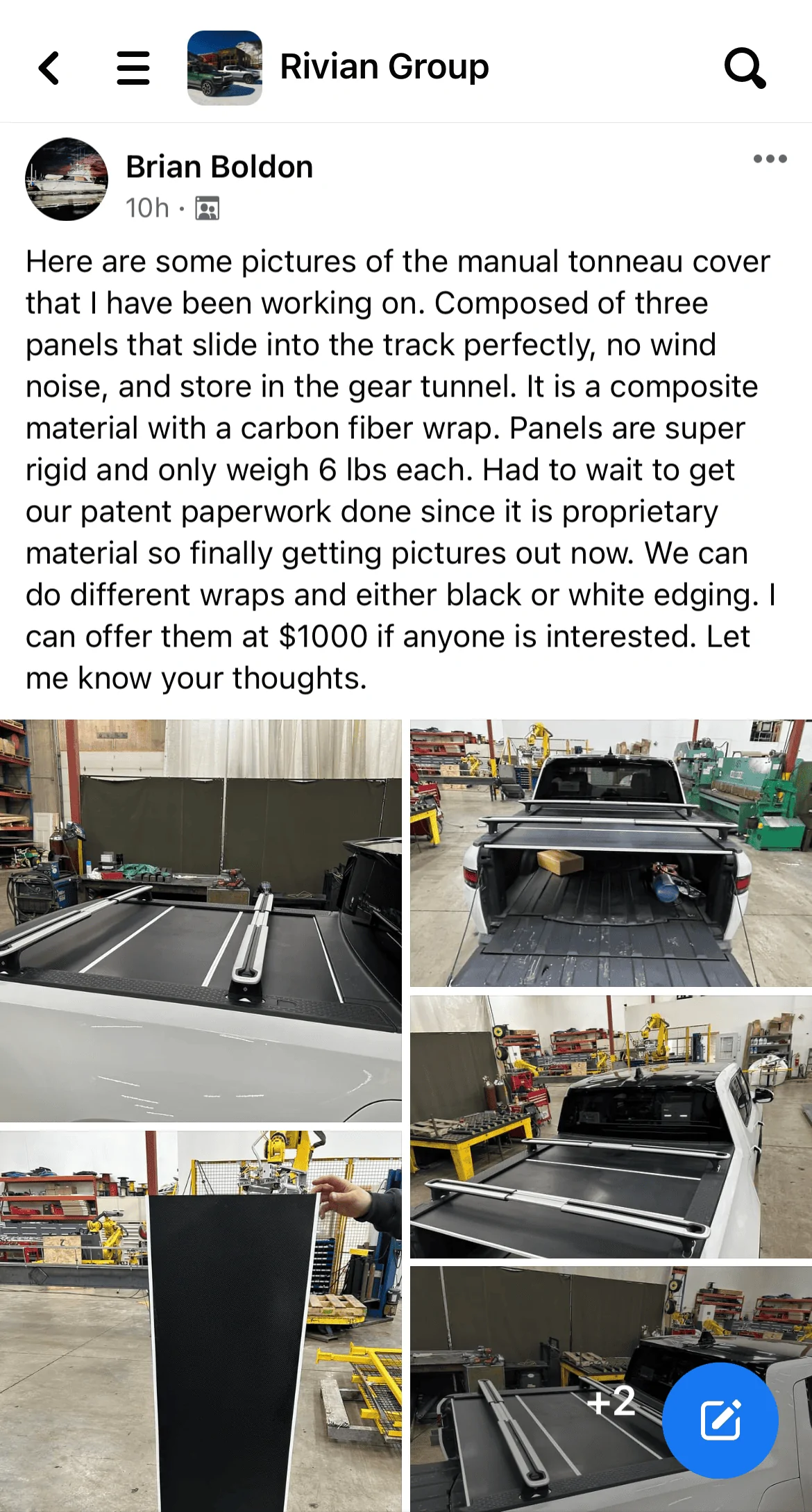 Rivian R1T R1S Aftermarket manual tonneau - anyone know of one in the works? 1675493501919