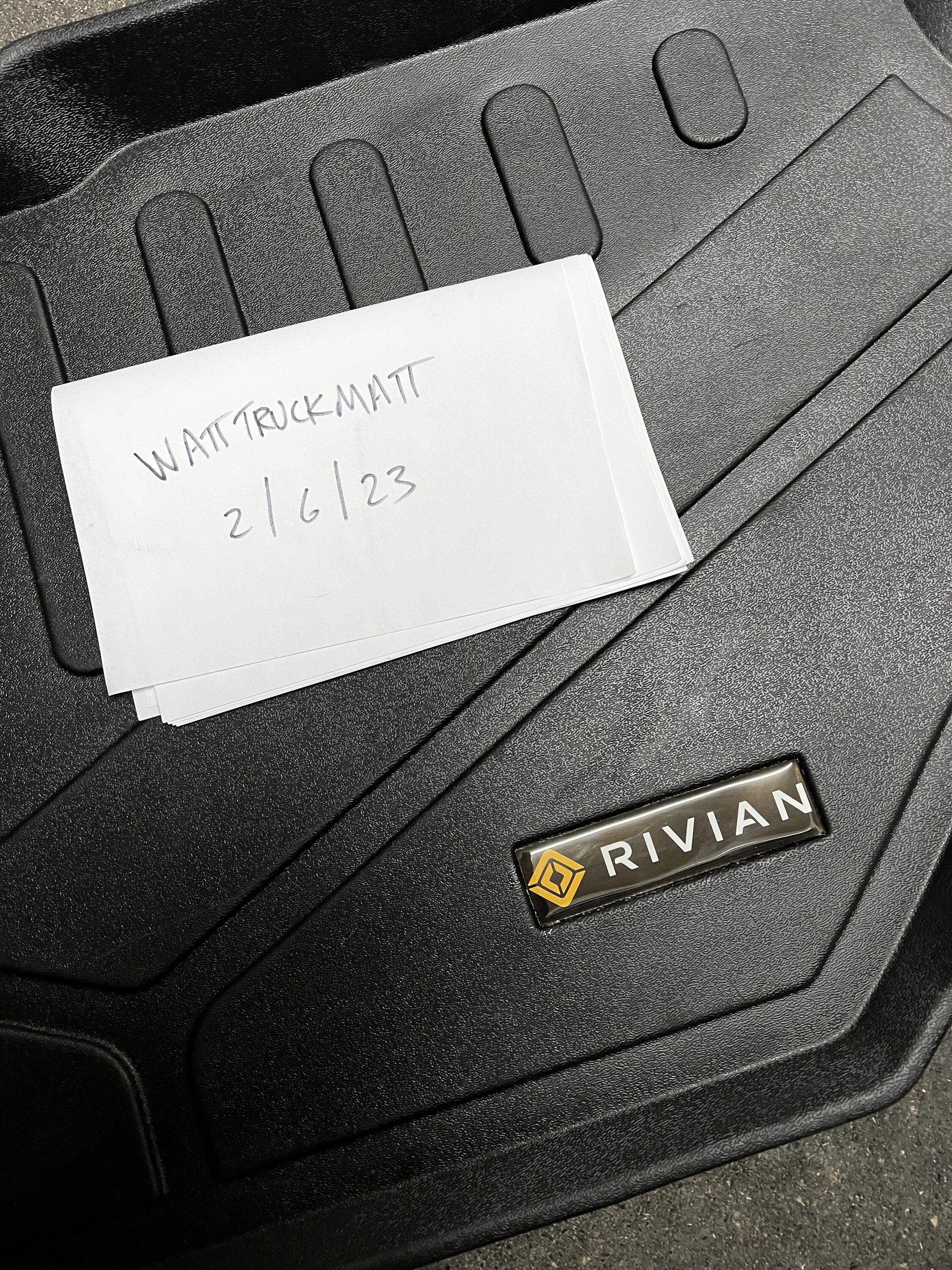 Rivian R1T R1S Smartliner Frunk Mat w/ Rivian Emblem (Austin, TX) IMG_1918