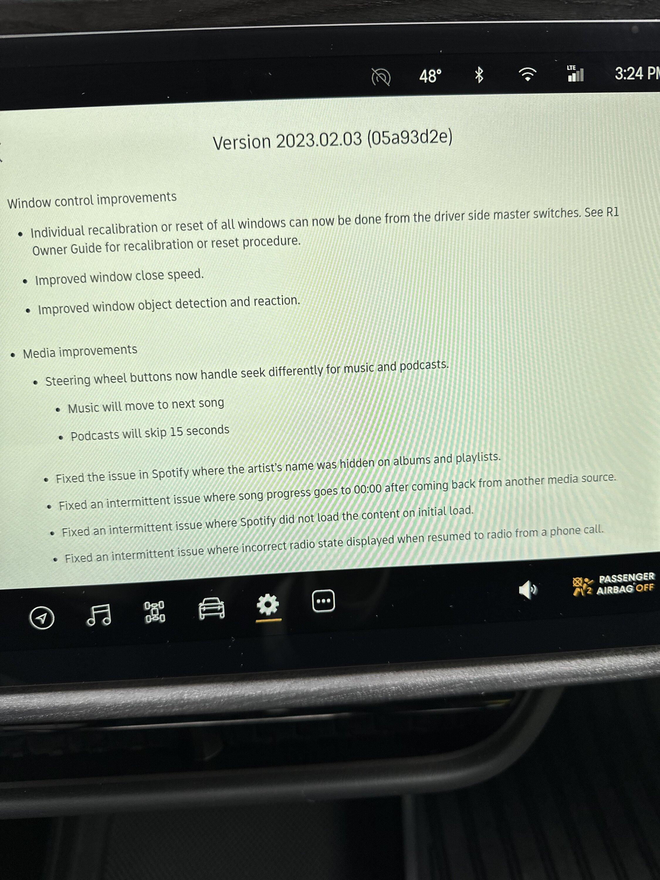 Rivian R1T R1S Software Version 2023.02.0 [beta] -- Improved EPA range, key fob firmware, new door ajar notification, steering improvement & more... 6BD14015-BA38-496D-9D8A-85C0D7989CC4