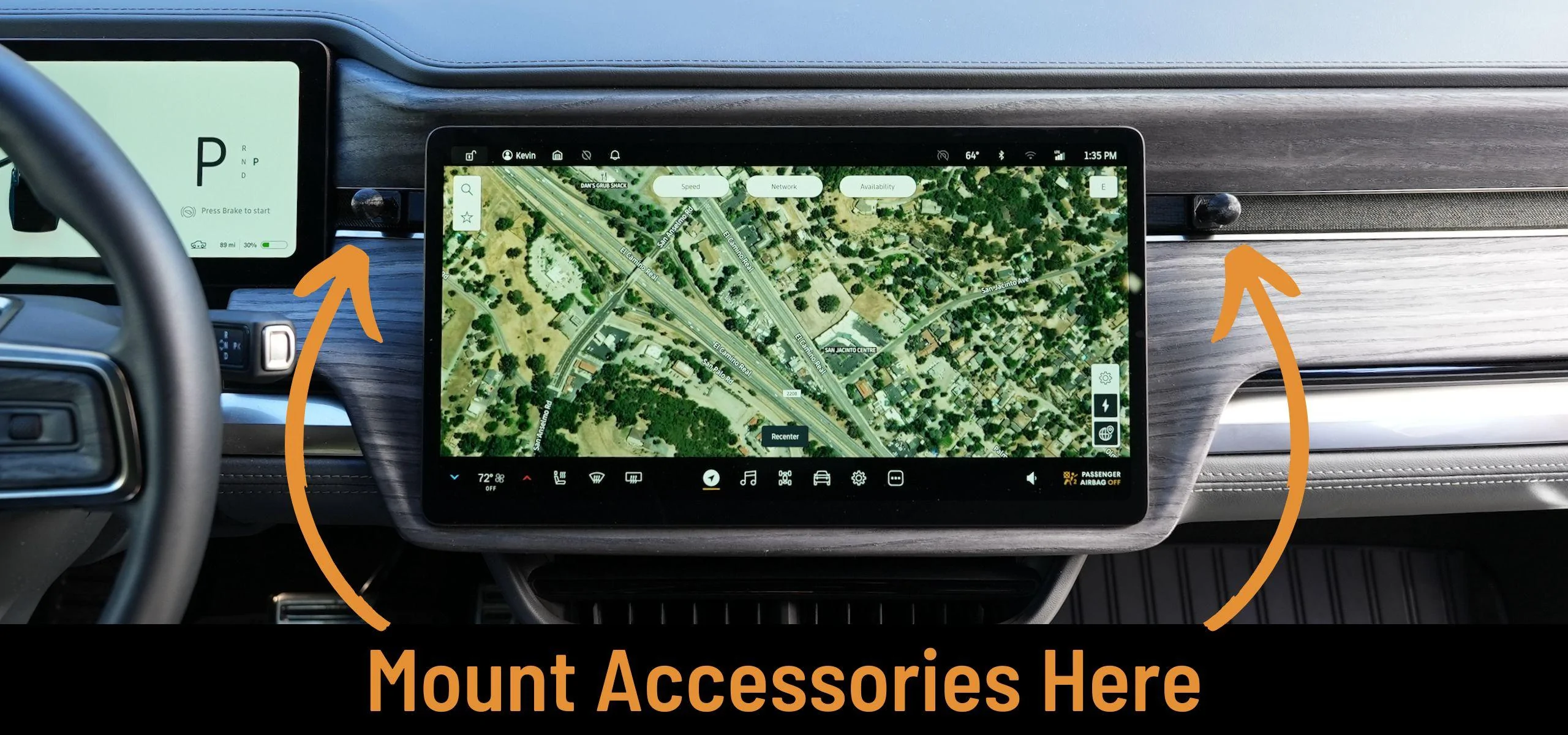 Rivian R1T R1S Products for Rivian R1T & R1S from EveryAmp Dash Anchor Wid