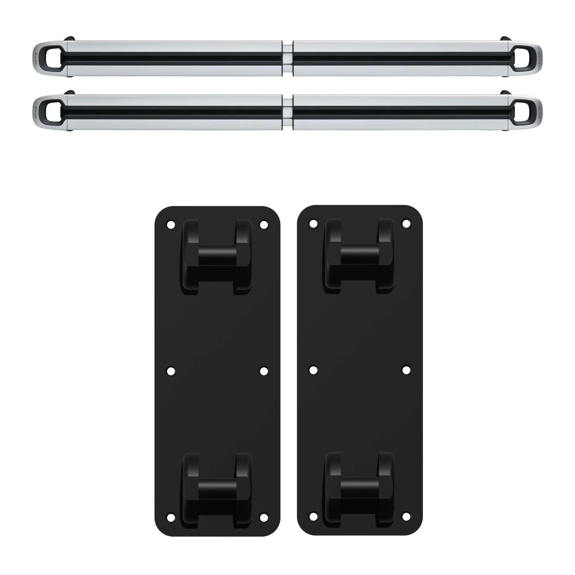 Rivian R1T R1S Cargo Crossbars Wall Mount Presentation1