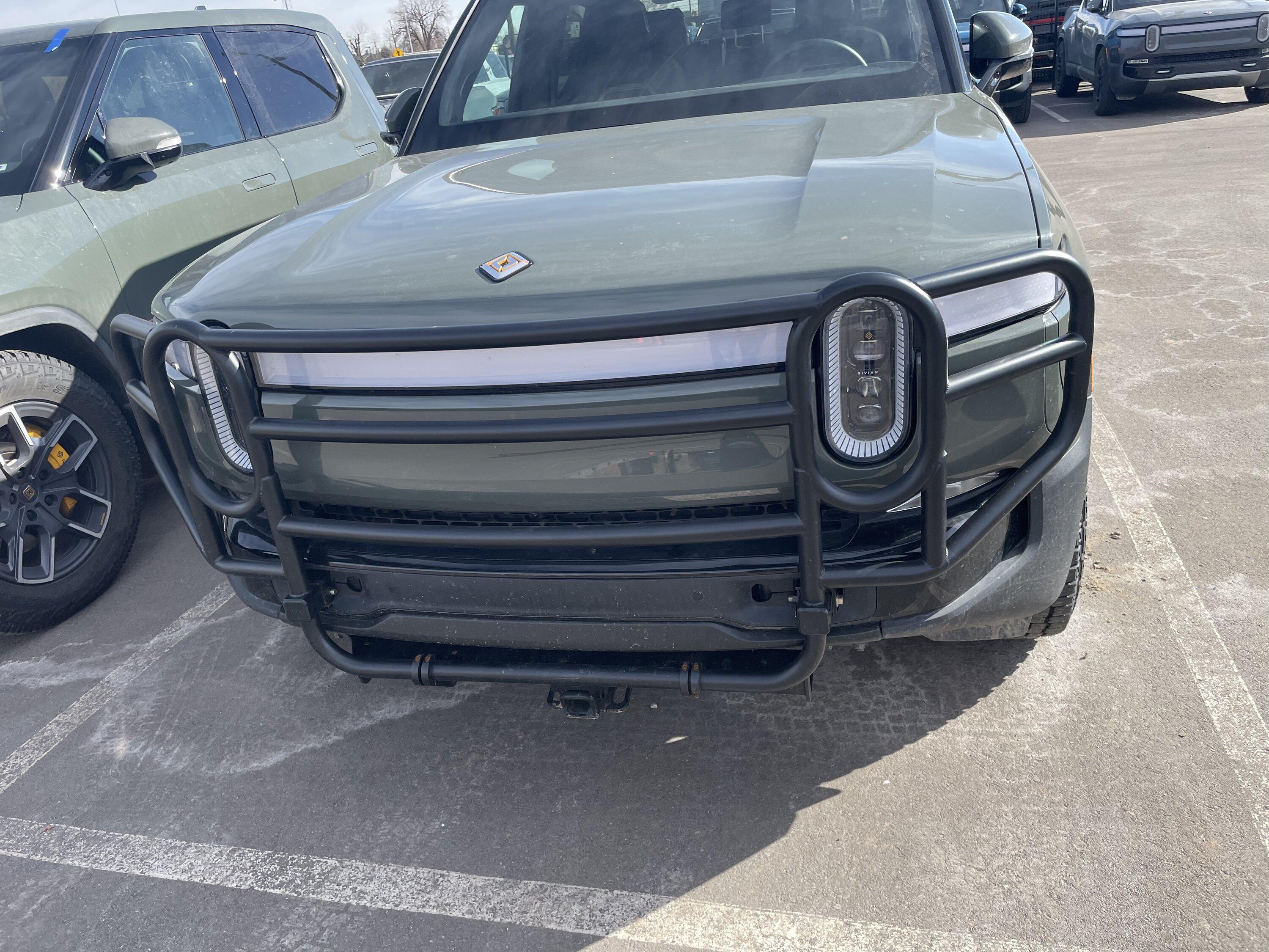 Rivian R1T R1S Brush Bars Grille on R1T spotted at Denver SC 61245688-409B-4259-8B23-7506DE9A1199