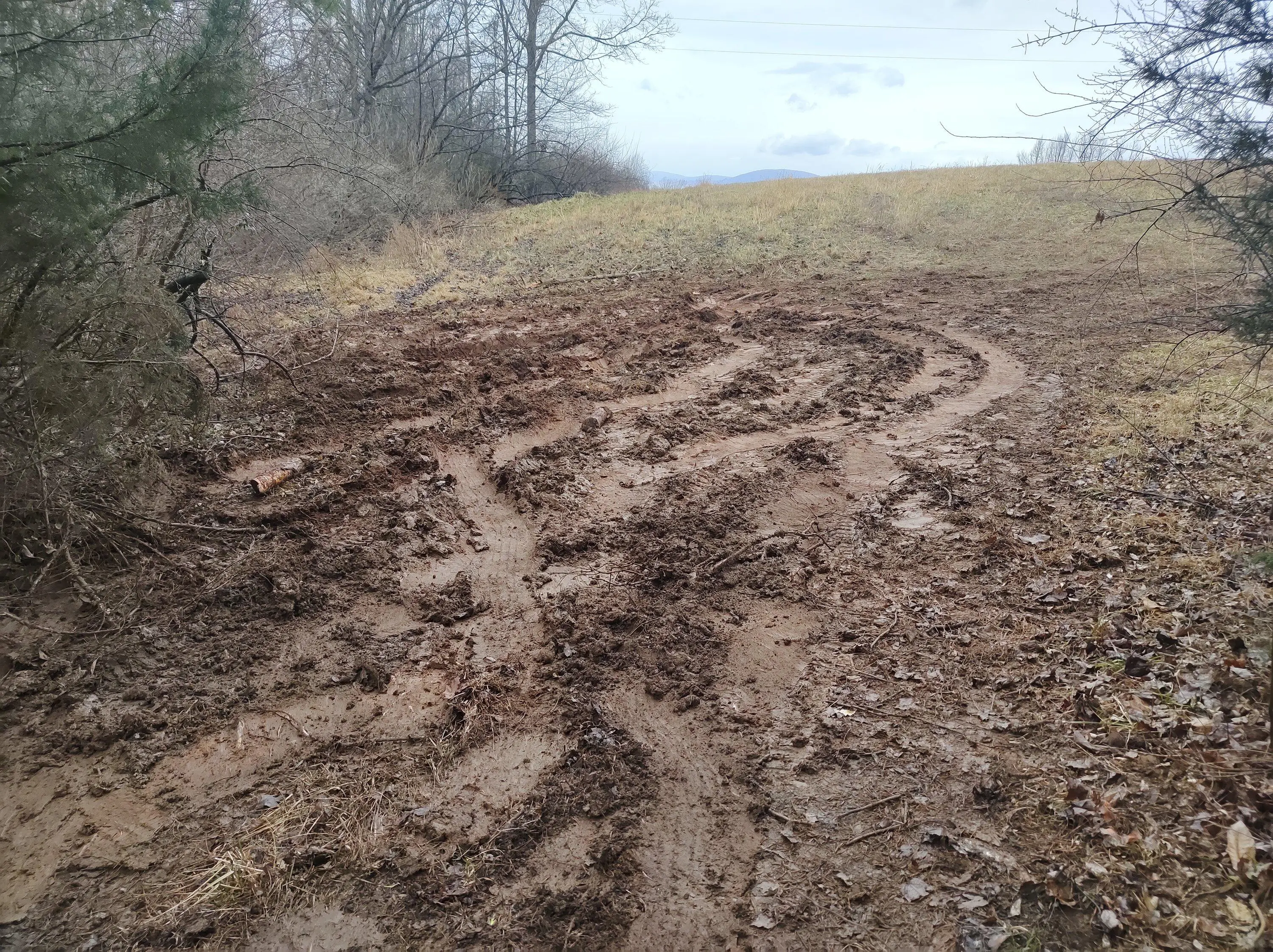 Rivian R1T R1S 180 Degree Tank Turn my way out of being stuck in mud IMG_20230216_154601