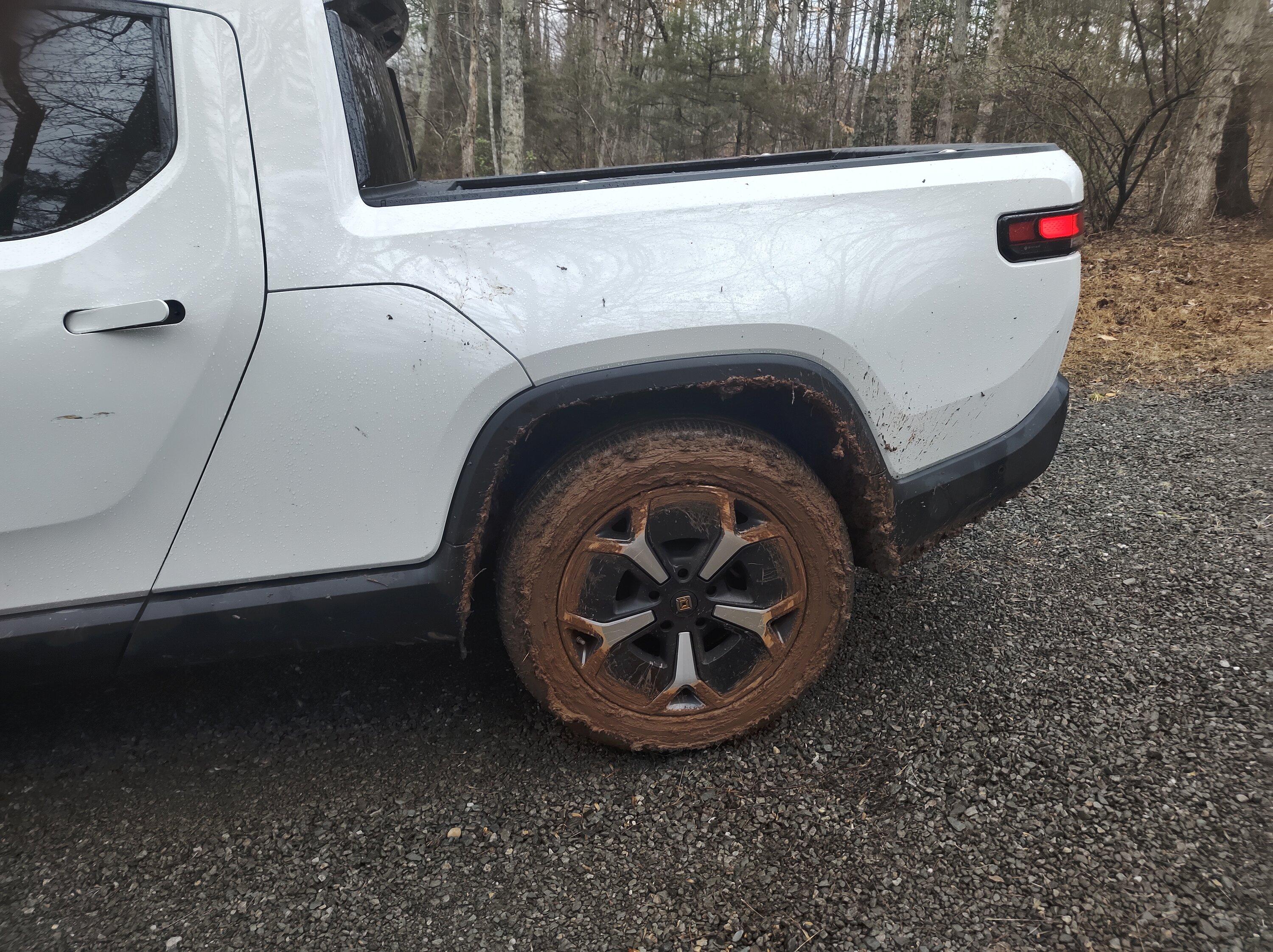 Rivian R1T R1S 180 Degree Tank Turn my way out of being stuck in mud IMG_20230216_154525
