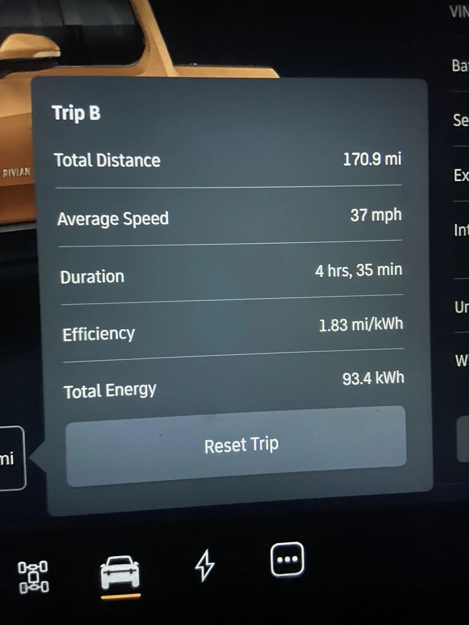 Rivian R1T R1S 2023.2.3 software fixes trip total energy enabling accurate vampire drain calculation IMG_7613