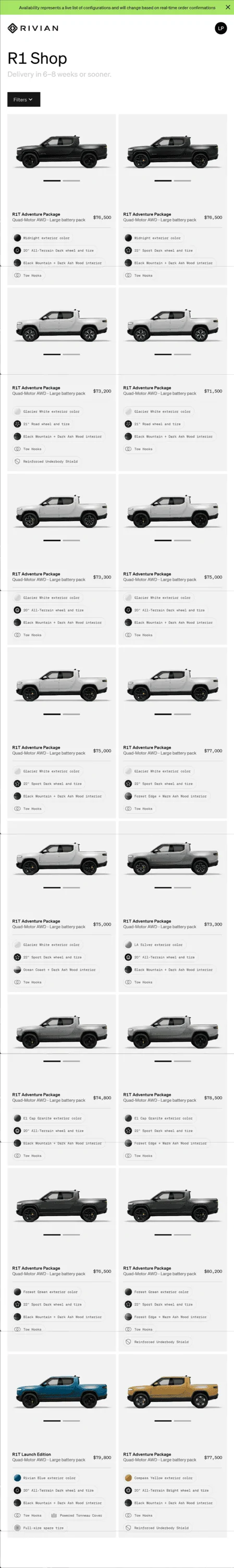Rivian R1T R1S R1T Shop have any Launch Editions ? 1676823596162