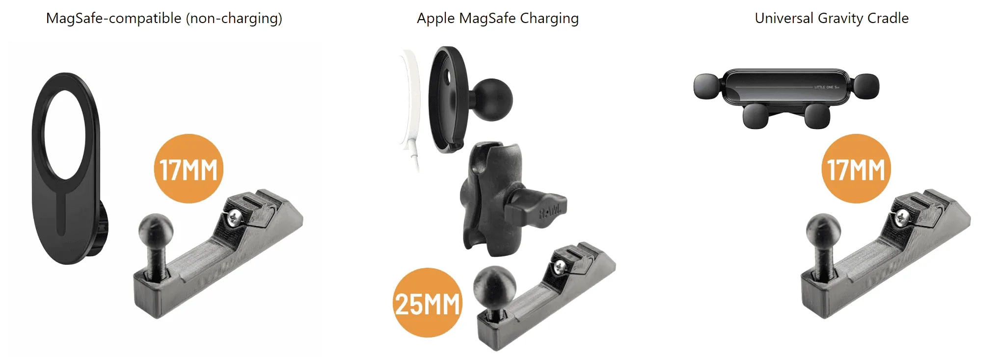 Rivian R1T R1S Phone Mount Dash Anchor - 17mm, 20mm, & 25mm Ball Mount Size Options 1677104760606