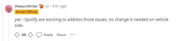 Rivian R1T R1S Spotify Issues? 1677113981787
