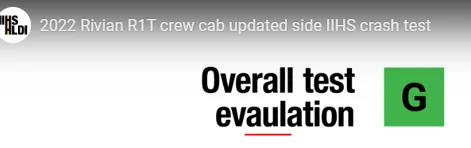 Rivian R1T R1S IIHS Updated Crash Test Rating of Rivian R1T (w/ Video) 1677165522219
