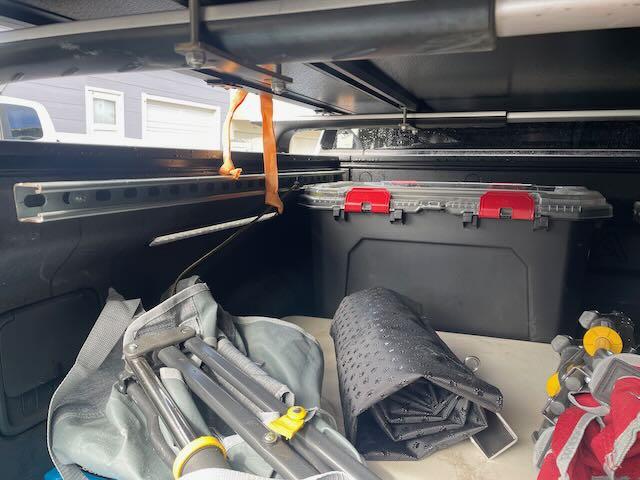 Rivian R1T R1S R1T bed tie down rails installed (adopted from Tacoma) IMG_0670