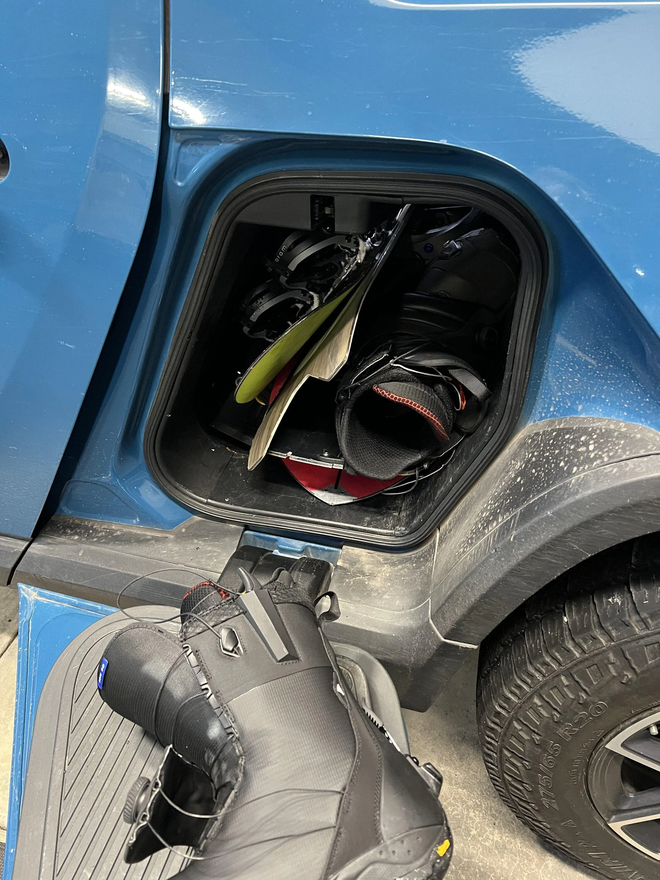 Rivian R1T R1S Snowboarding trip, maximizing the gear tunnel! 7F333EA6-CBA7-45D5-B1AE-DC75F19F0E79