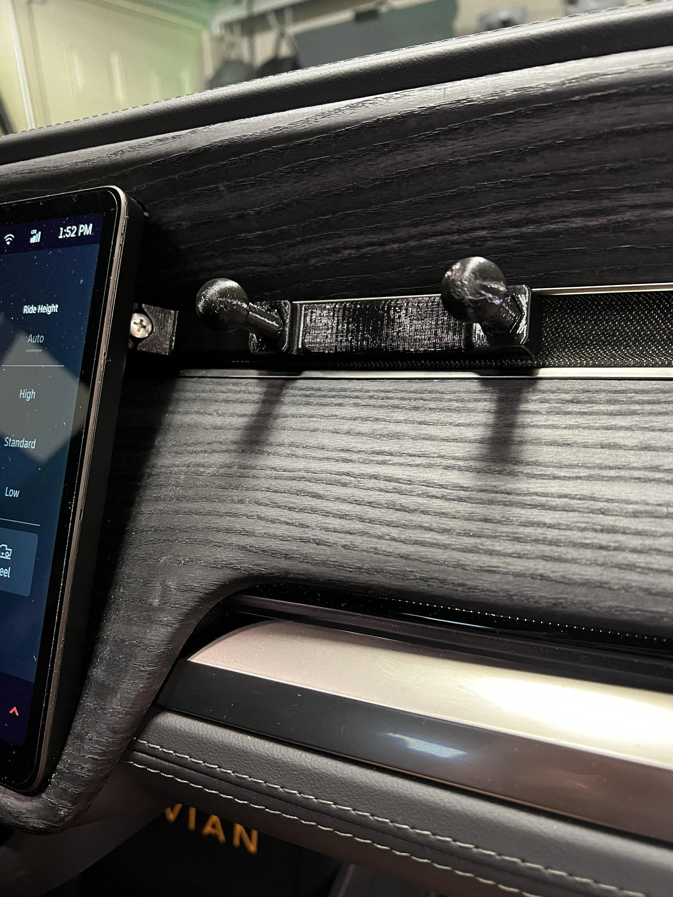 Rivian R1T R1S Phone Mount Dash Anchor - 17mm, 20mm, & 25mm Ball Mount Size Options IMG_2083