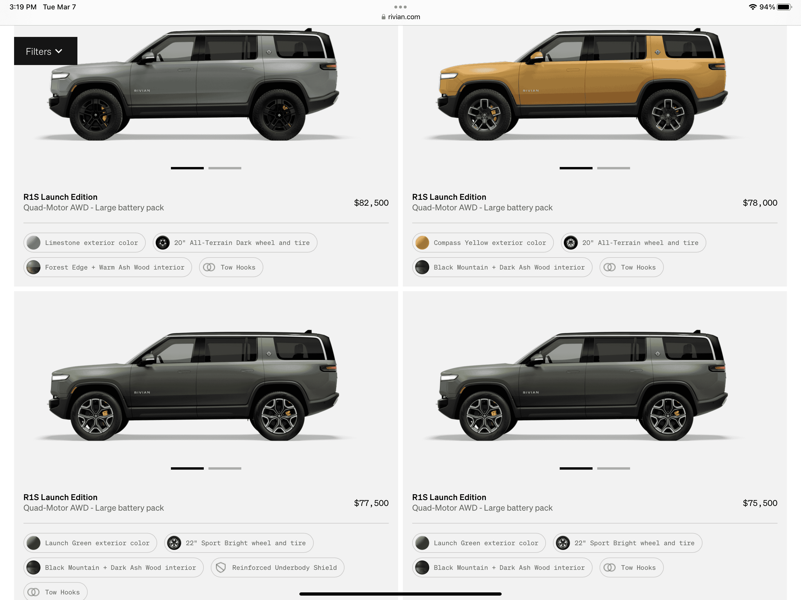 Rivian R1T R1S R1S Shop access live with lots of inventory! 9CE3C0FB-366C-4A5F-9F3E-3A1C4E894450