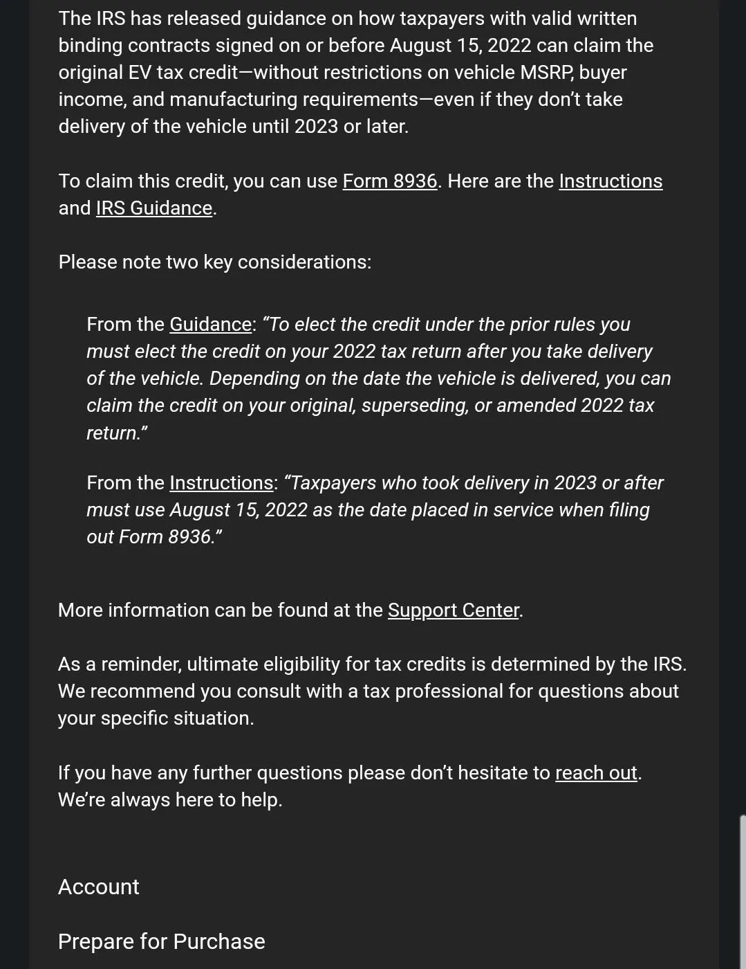 Rivian R1T R1S IRS Transition rule guidance changed Screenshot_20230308_140845_Gmail