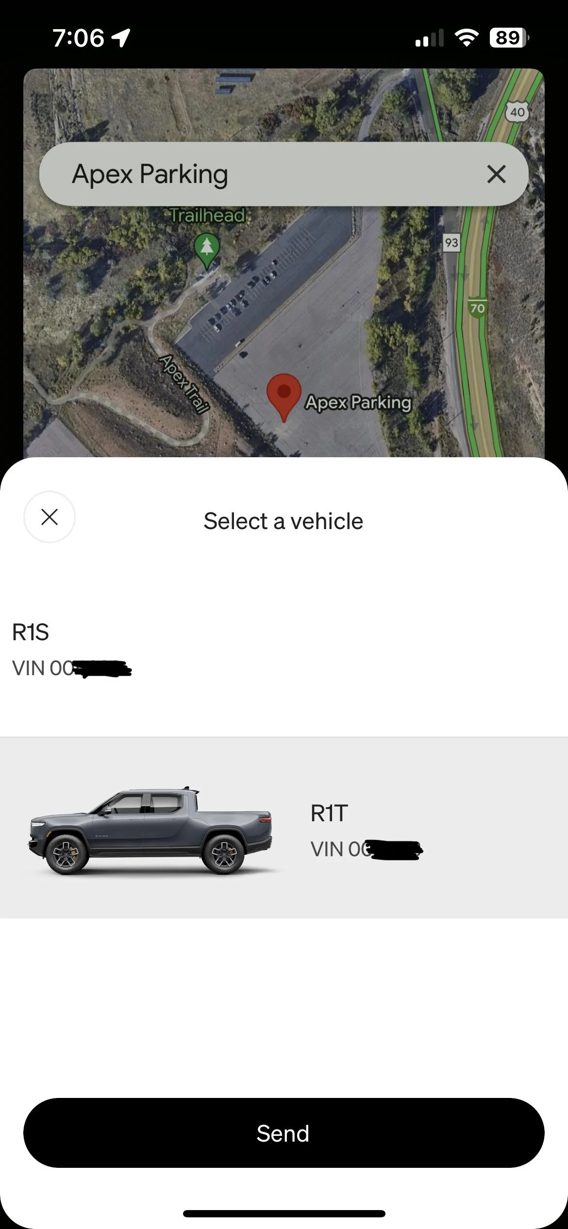 Rivian R1T R1S Maps to vehicle with multiple R1 A555F3F4-09AA-47DE-8D04-56FFBC63AF9A