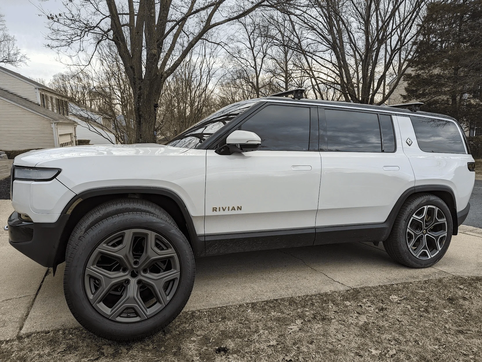 Rivian R1T R1S Plasti Dipped 21" Wheels in Brass Monkey color by HyperDip 1678331099656