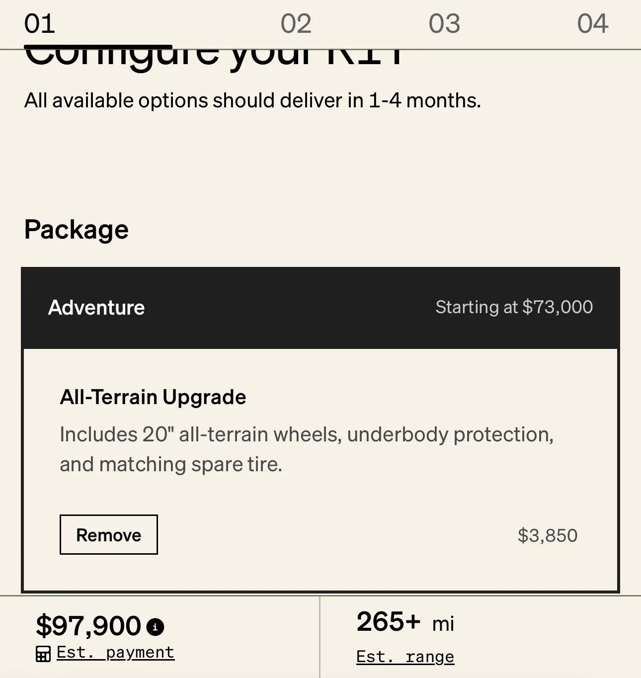 Rivian R1T R1S 20 inch AT wheels only selectable with all-terrain upgrade A7BAC1C3-5F5D-4AFA-A75D-37F4BAF4477B