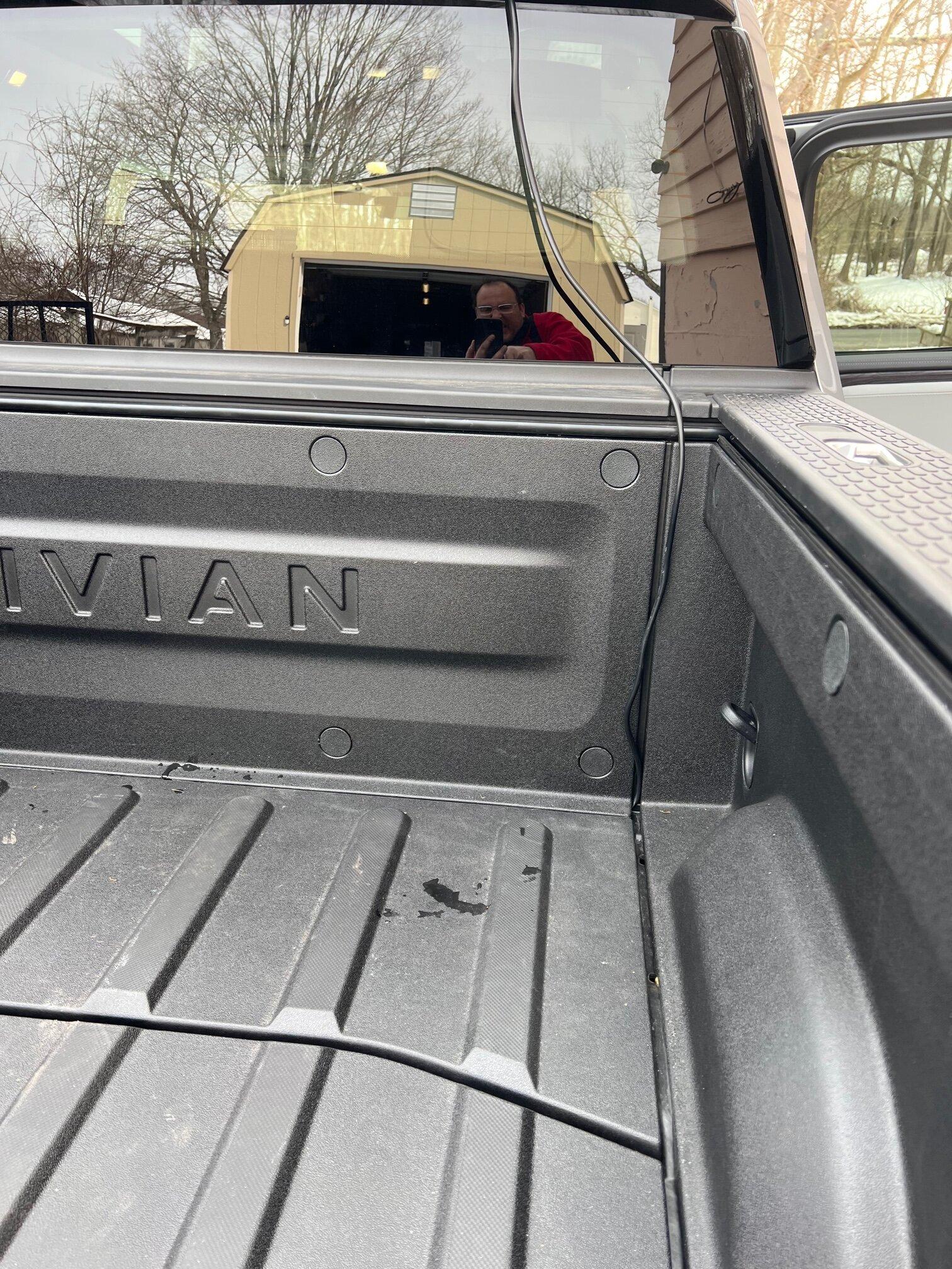Rivian R1T R1S Reclaiming empty powered tonneau cover space IMG_9791