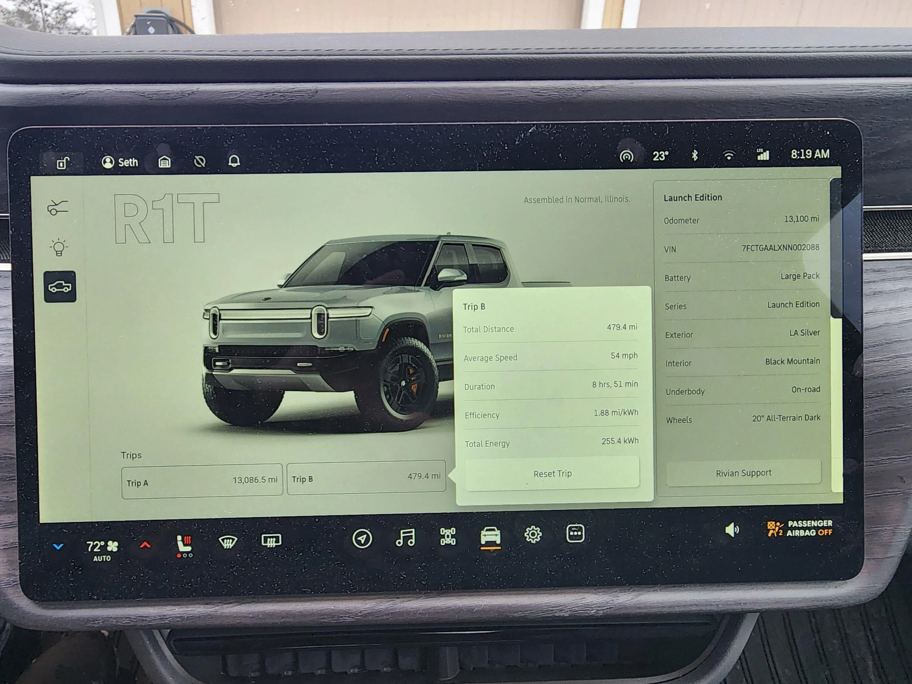 Rivian R1T R1S 500 mile winter road trip 20230311_081931