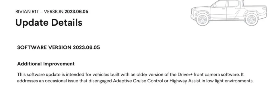 Rivian R1T R1S Anyone else get 2023.6.5 software update? 971B99FD-5F0D-43D9-80C4-8A92A39B5B97
