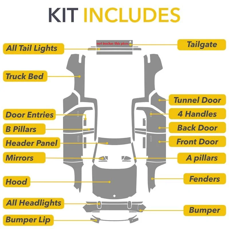 Rivian R1T R1S FS - Rivian R1T TWraps FULL TRUCK PPF, missing tailgate bottom piece, 1500 or OBO twraps