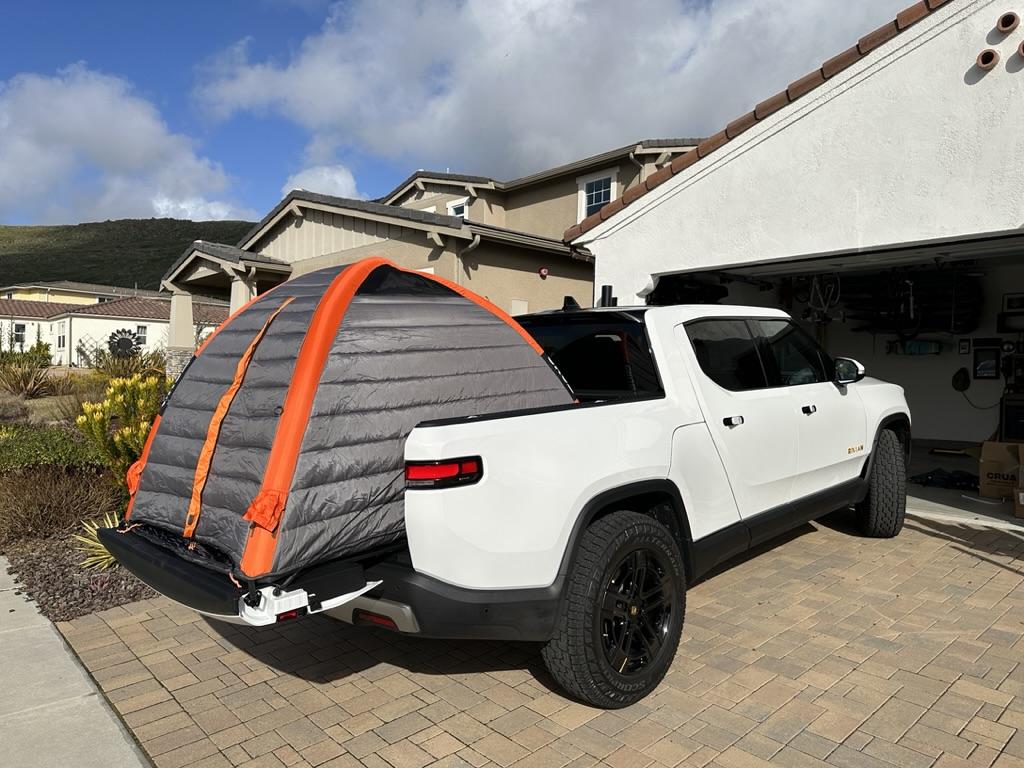 Rivian R1T R1S Alternative to Rooftop Tent -- Crua Culla Insulated Air Tent in R1T bed CBBA3C0D-3417-40F7-B790-60168B538D74_1_105_c
