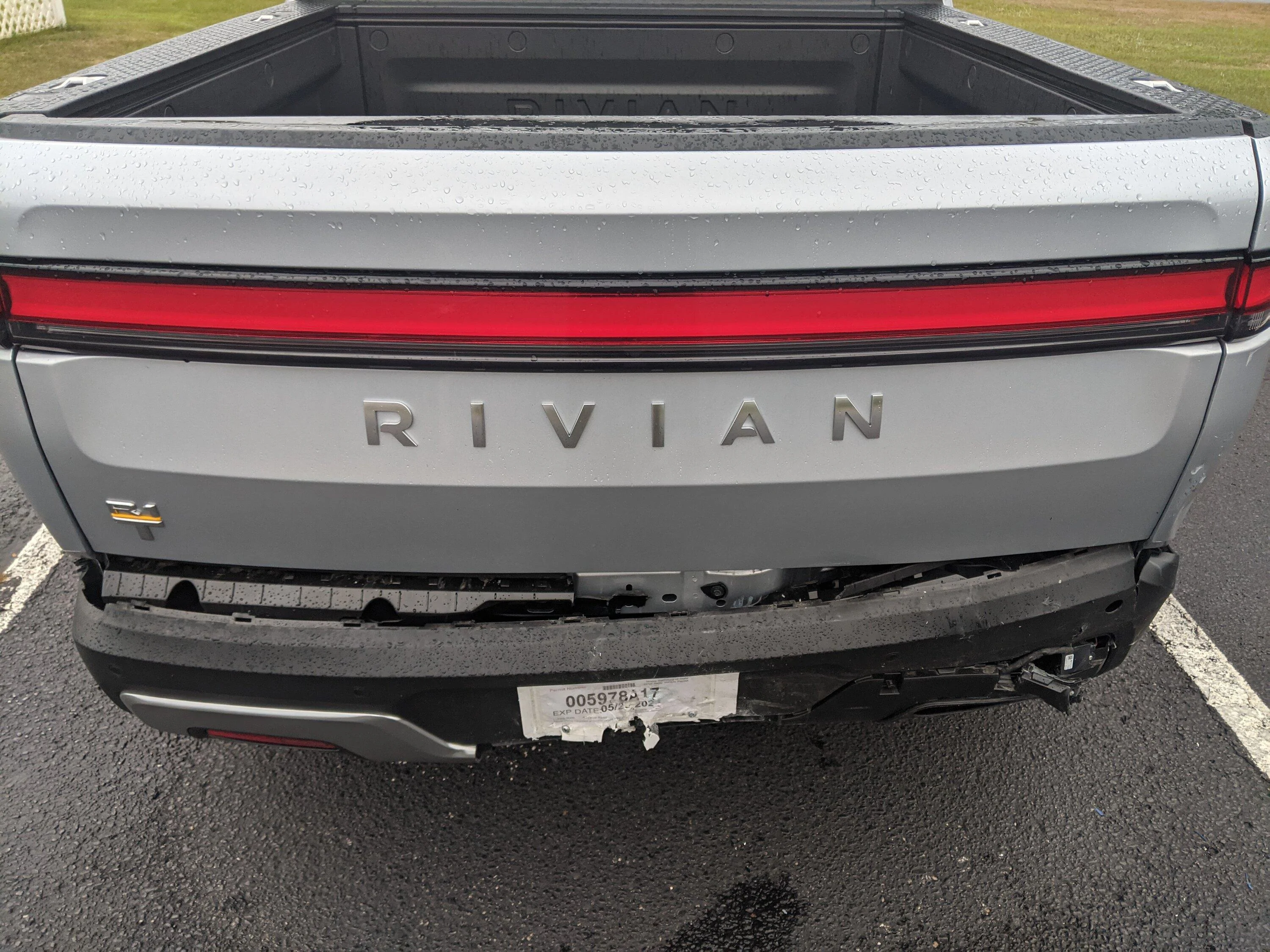 Rivian R1T R1S Damage results from 7K lbs R1T vs Civic in collision PXL_20230318_213628348
