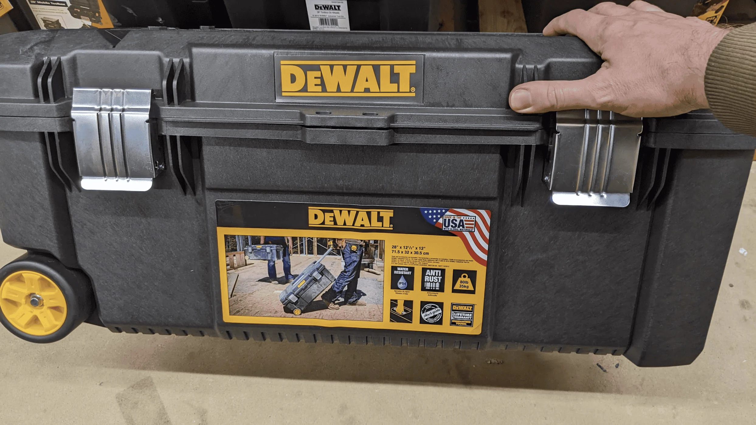 Rivian R1T R1S DeWALT 28” Tool Box fits in Gear Tunnel 1679776114695
