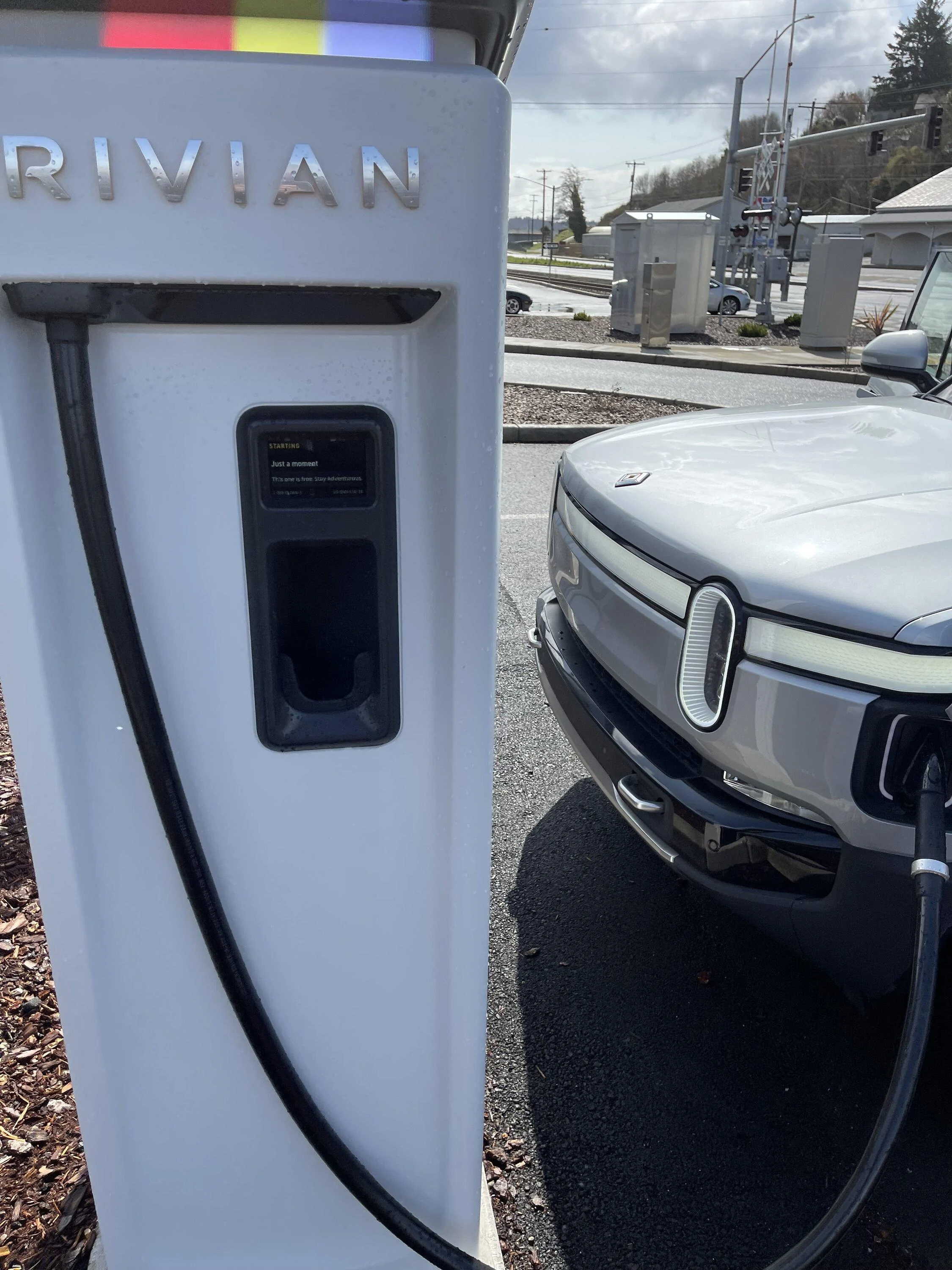 Rivian R1T R1S Klamath Falls, Oregon RAN charging station is up and running IMG_9893