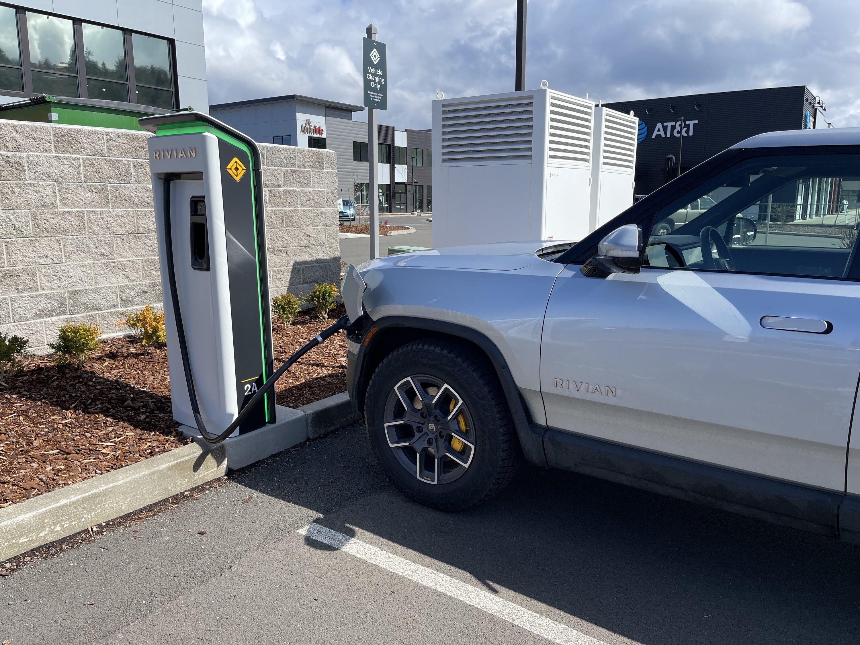 Rivian R1T R1S Klamath Falls, Oregon RAN charging station is up and running IMG_9981