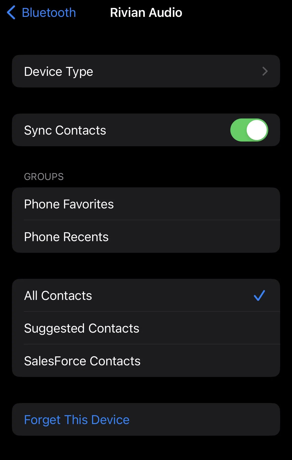 Rivian R1T R1S Contact Sync from iPhone - Am I missing something? IMG_1855