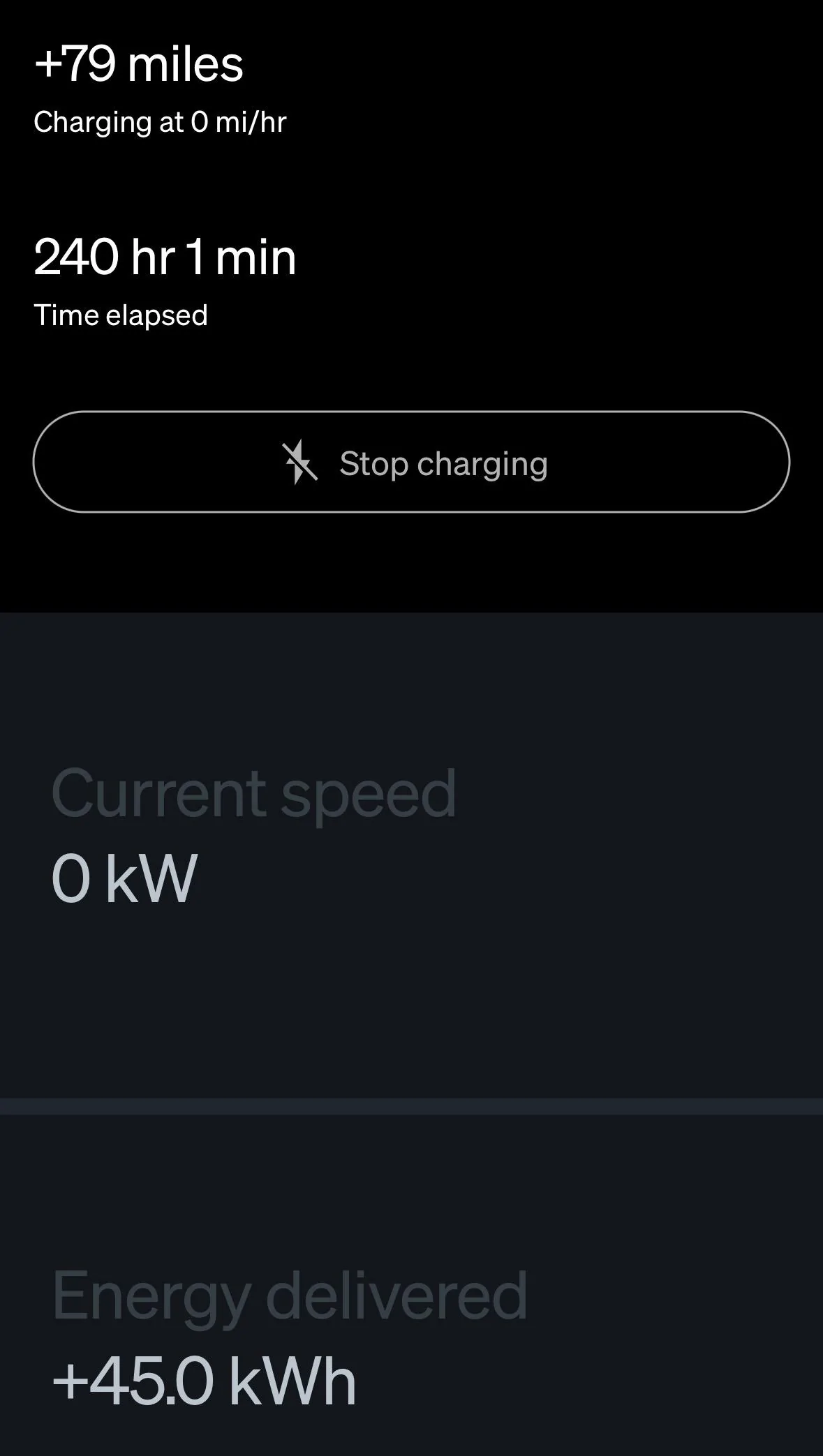 Rivian R1T R1S 10 Day Vacation Vampire Drain Test Results -- 9.3kWh used during 230 hours IMG_0974