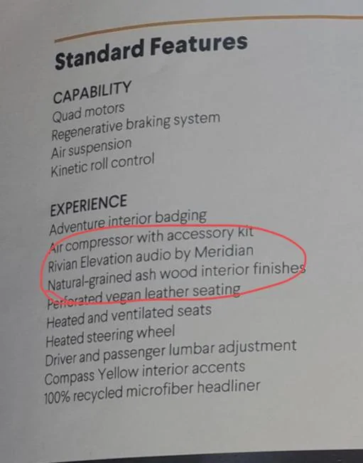 Rivian R1T R1S Rivian confirms no Meridian Sound System in my R1S. It has in-house audio system 9541BF0B-9D12-4EEF-B8A6-97EB529D3E23