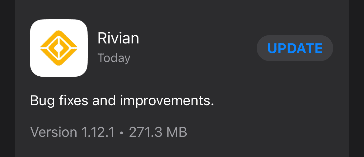 Rivian R1T R1S Rivian App 1.12.1 released 1680045296720