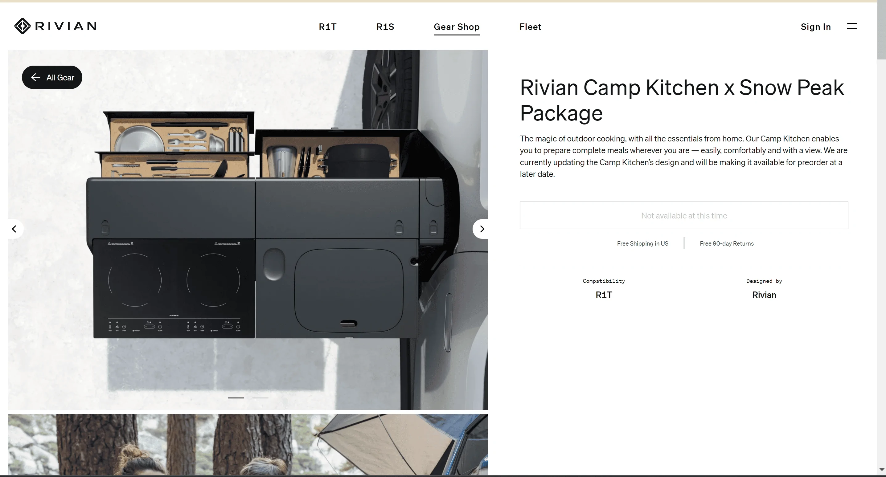 Rivian R1T R1S Gear Tunnel Shuttle and Camp Kitchen disappear from Gear Shop 1680129635687