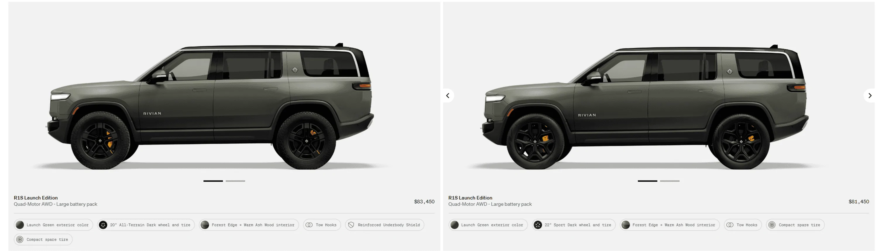 Rivian R1T R1S R1S Shop access live with lots of inventory! 1680580840650