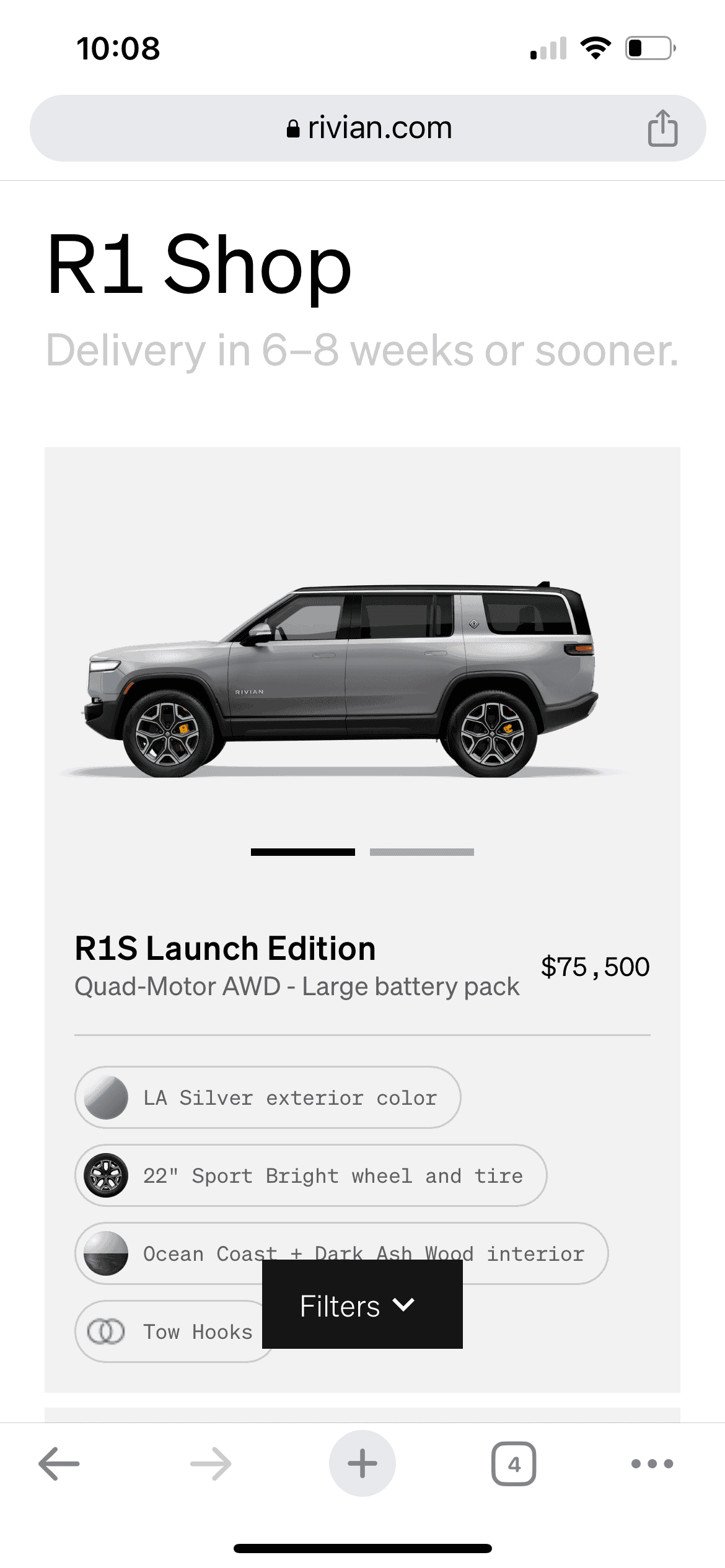 Rivian R1T R1S R1S Shop access live with lots of inventory! 1680746945125