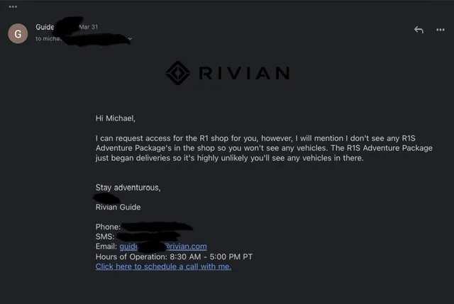 Rivian R1T R1S R1S Shop access live with lots of inventory! 11535494-B8FF-43C5-87E4-6E5DD33A0C76