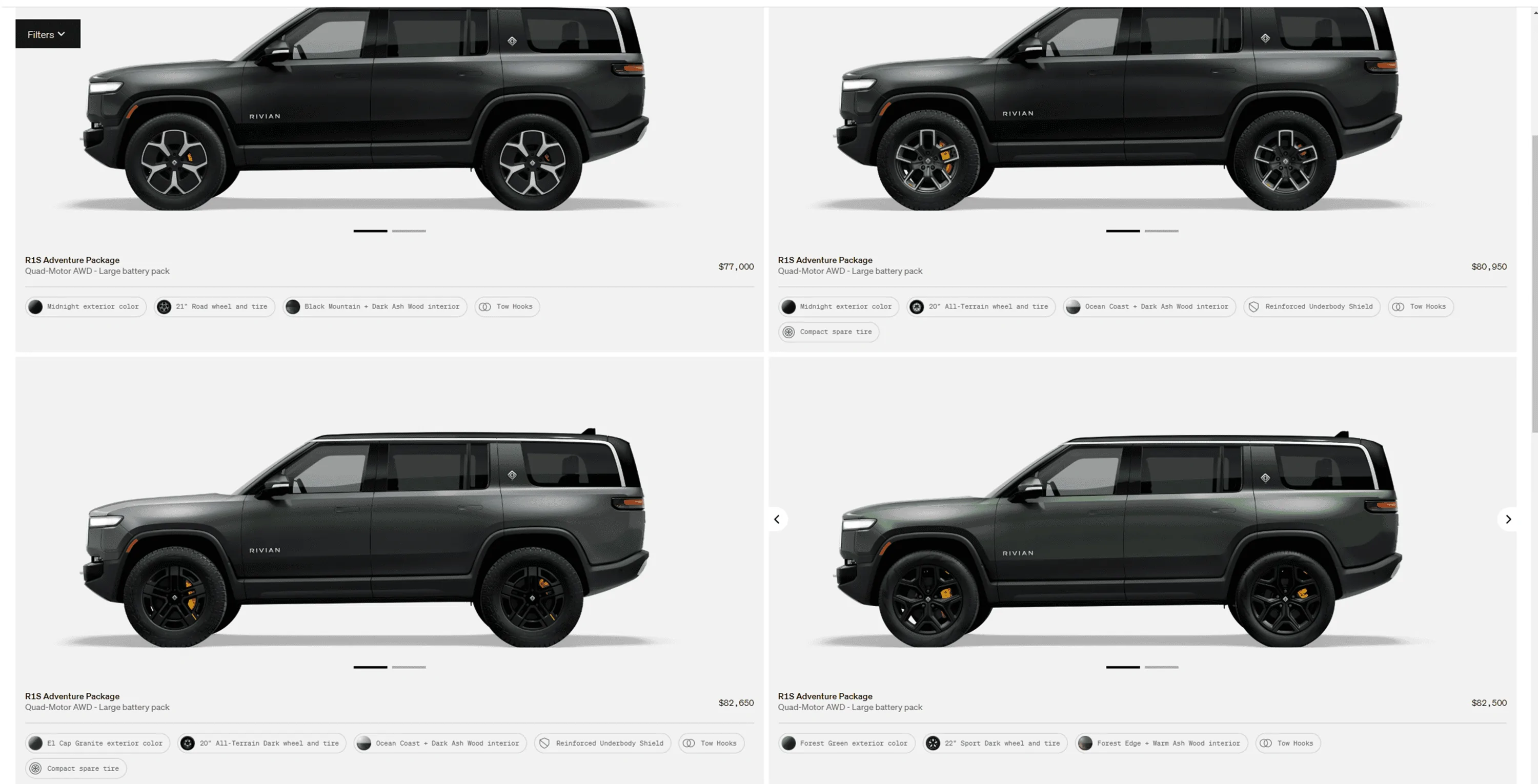 Rivian R1T R1S R1S Shop access live with lots of inventory! 1680993596082