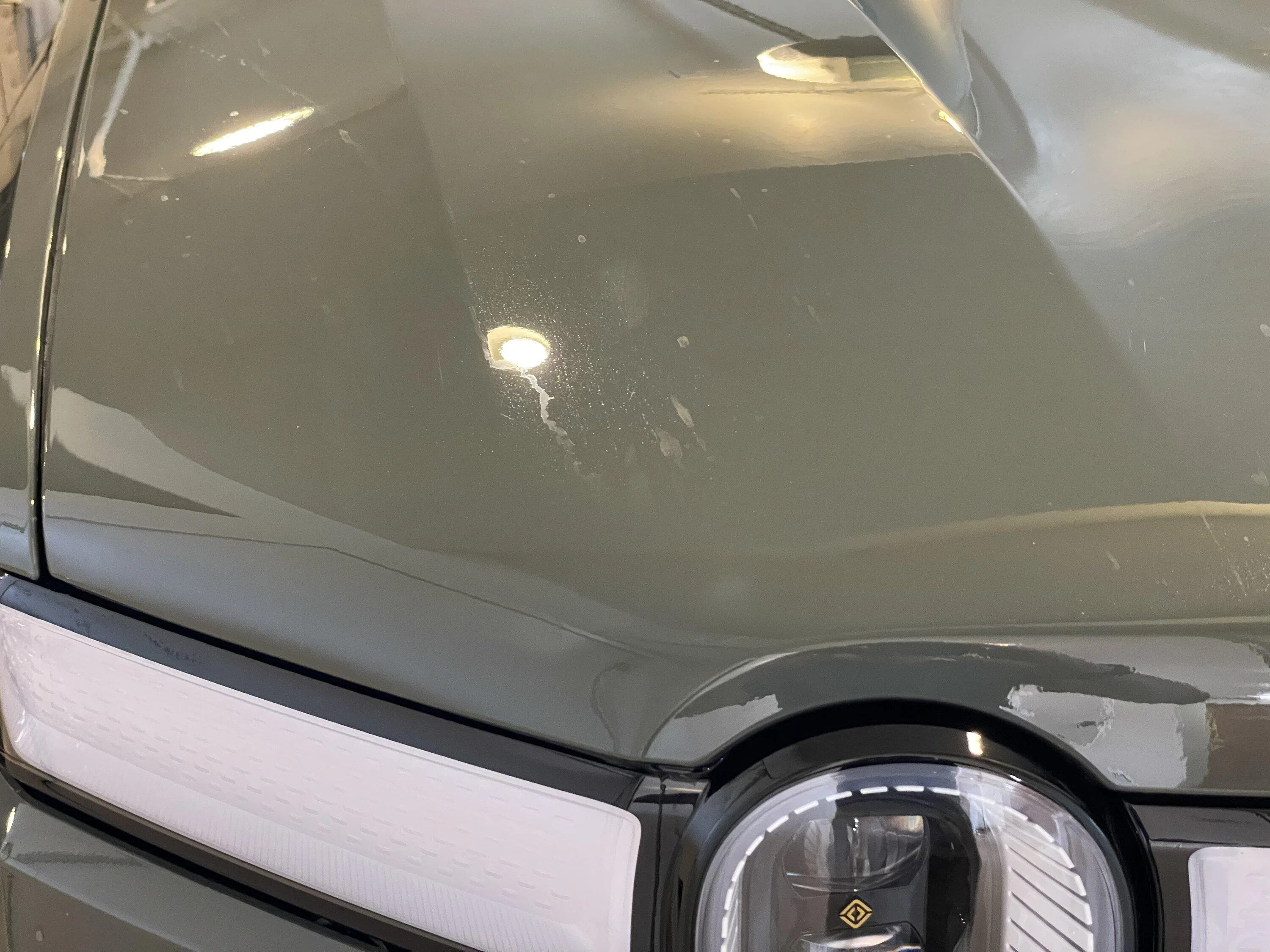 Rivian R1T R1S Xpel PPF Stained after driving on snowy roads IMG_6019