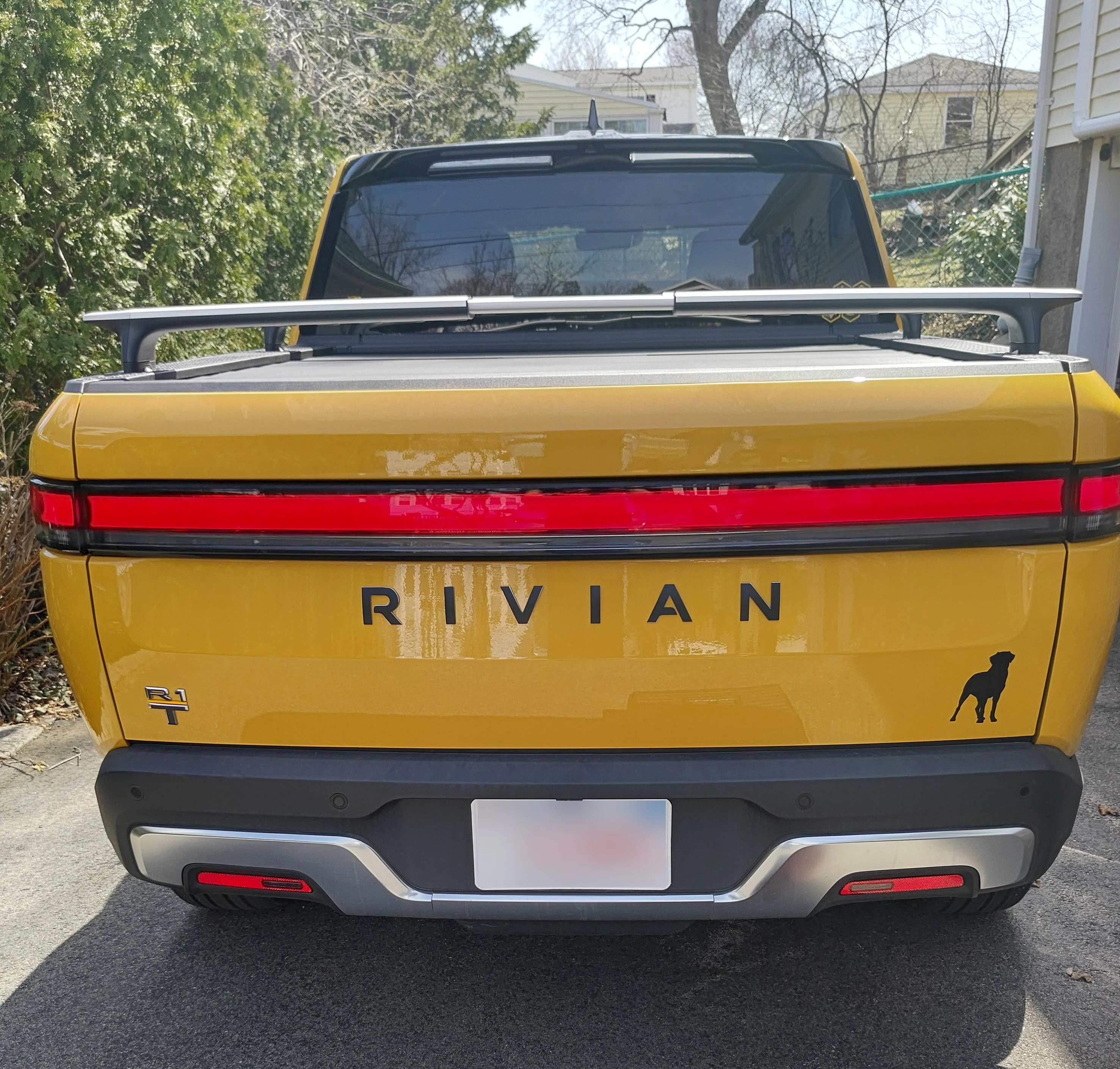 Rivian R1T R1S Blacked out my logos with vinyl CRBackinBlack