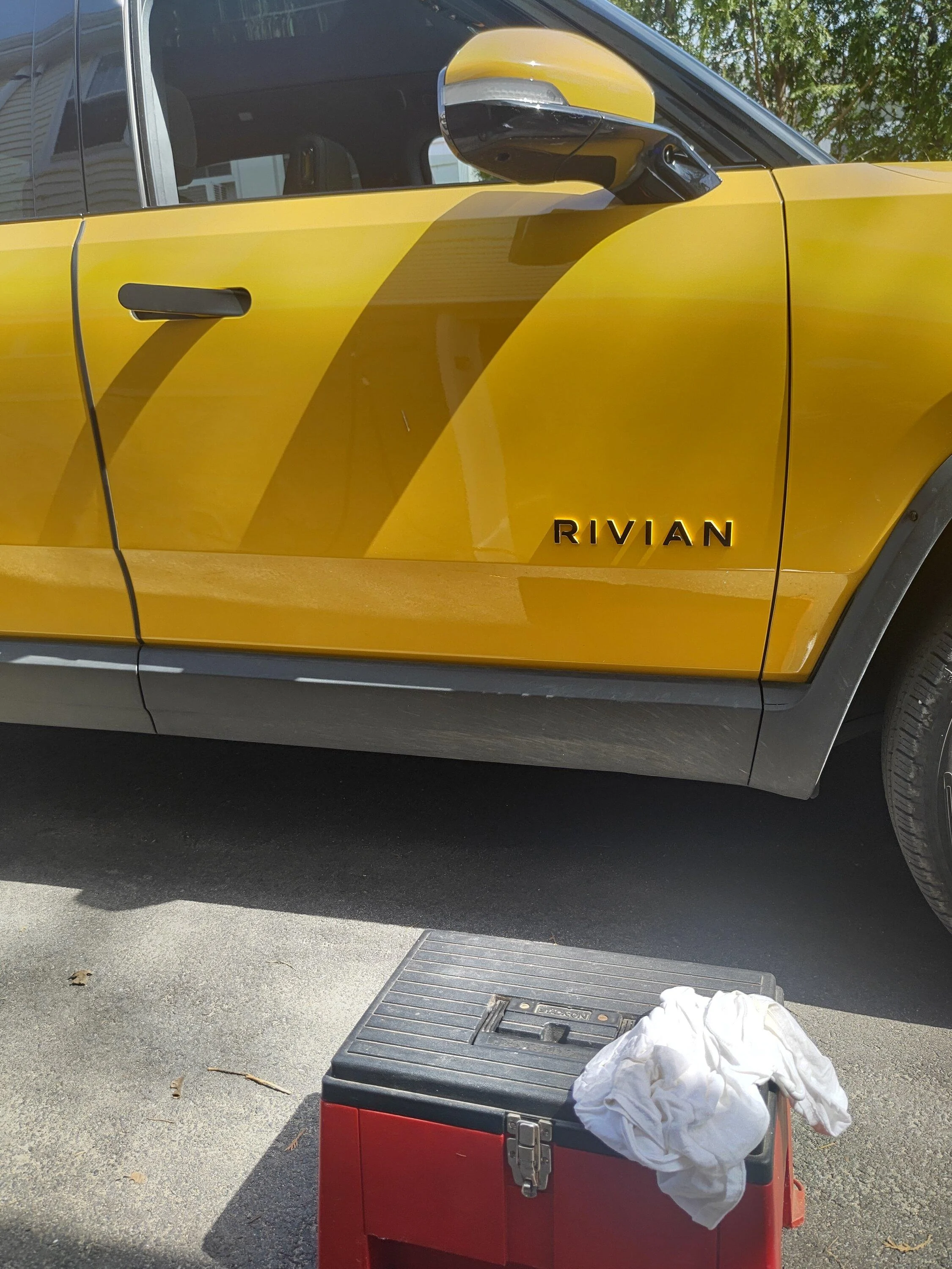 Rivian R1T R1S Blacked out my logos with vinyl sideplushandl
